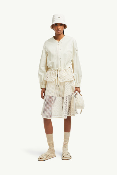 Moncler Rochecotte Broderie Anglaise-Trimmed Jacket ★関税込 Rochecotte broderie anglaise jacket in white - Moncler