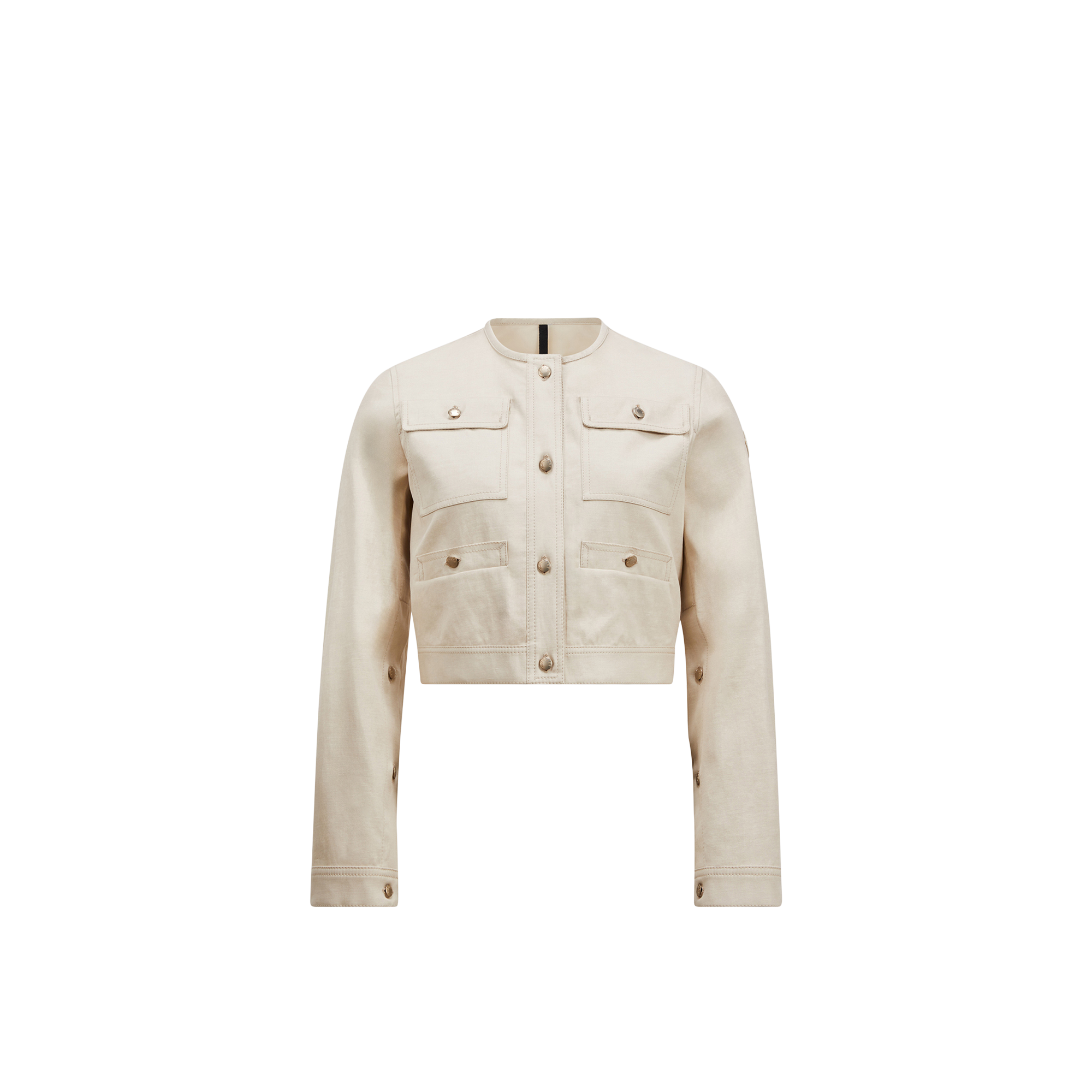 Moncler Veste En Coton Et Lin Chatel In Blanc