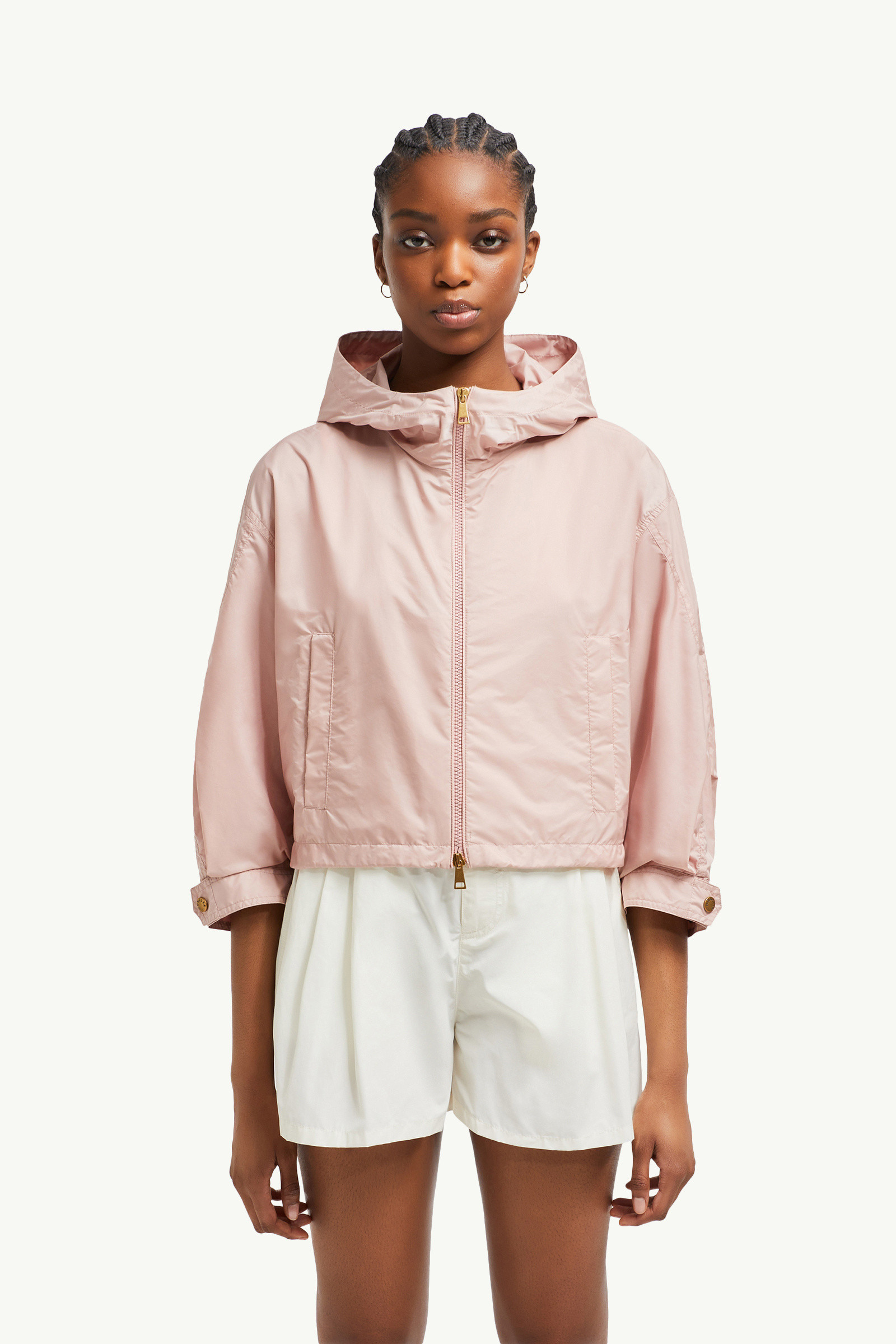 ブルゾン Moncler Vizille Pink Polyamide Jacket Pink Vizille Hooded Rain Jacket - Windbreakers & Raincoats