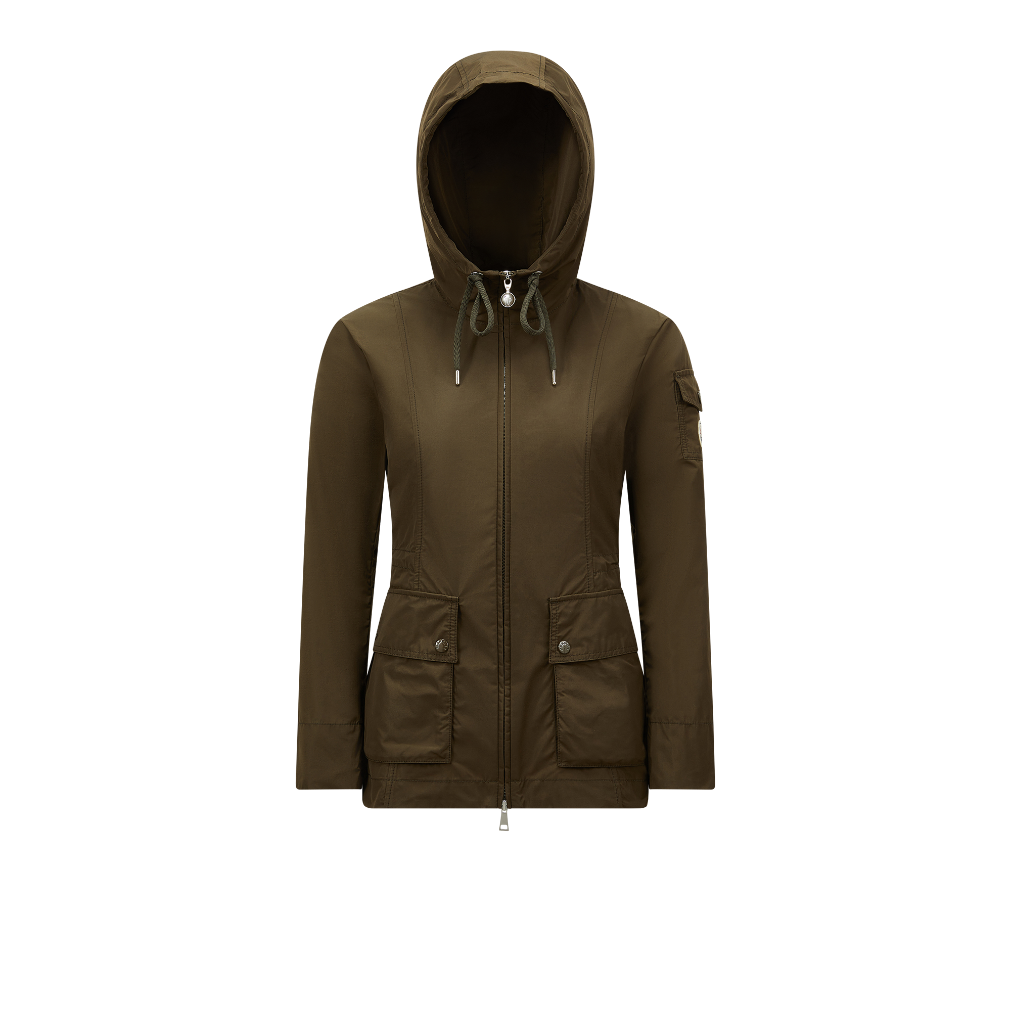 Shop Moncler Leandro Hooded Parka Jacket, Women, Green, Size: 3