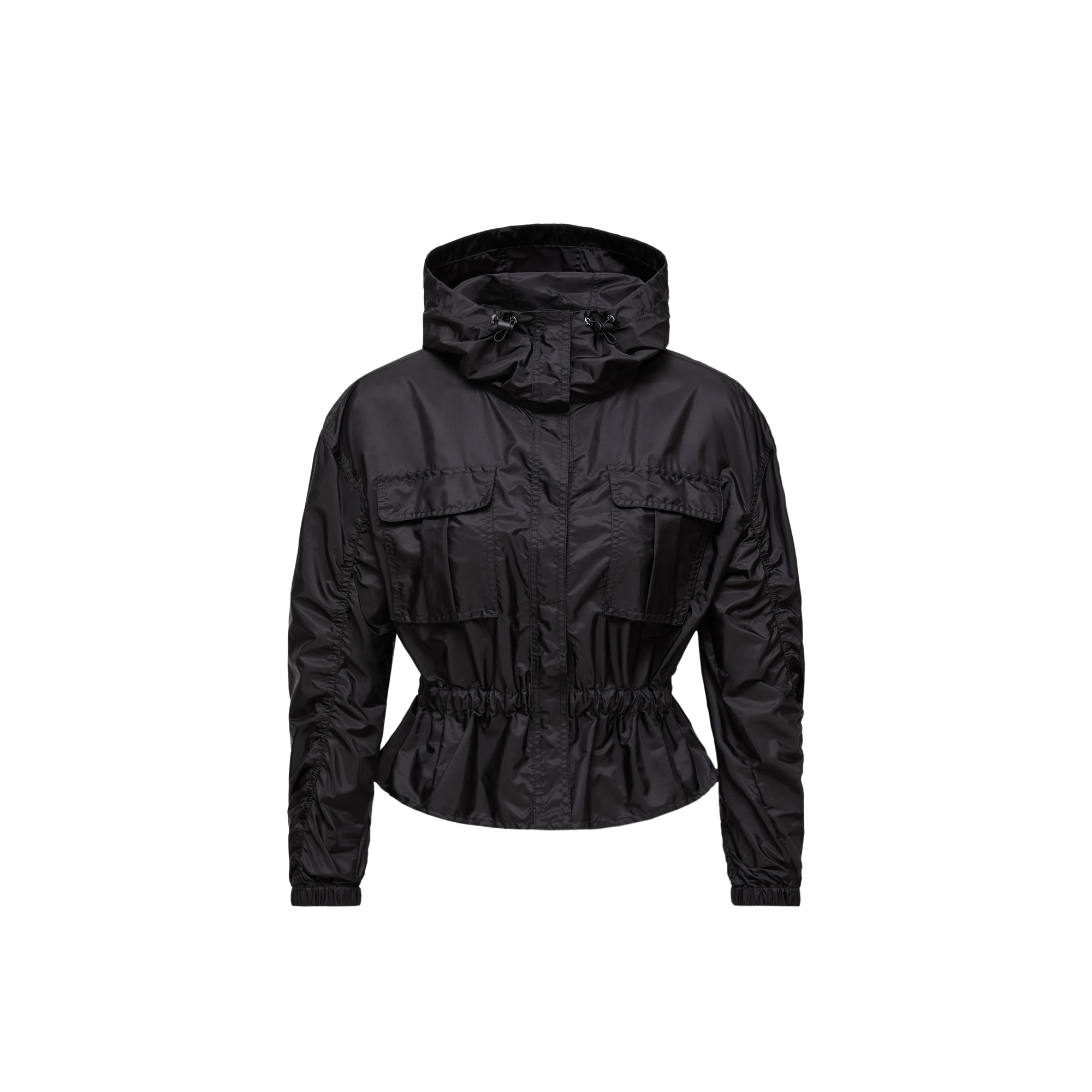 Moncler Veste À Capuche Et Basque Curton In Black