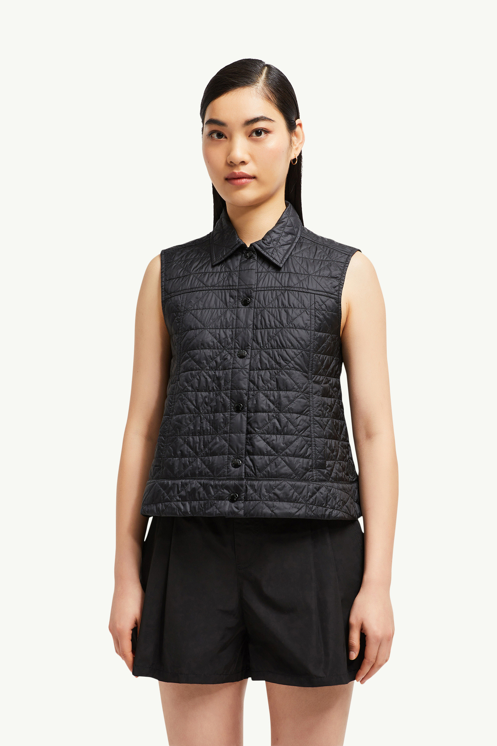 正規★MONCLER VAYRES ダイヤモンドキルティング パッド入りジレ Light Blue Vayres Diamond-Quilted Padded Gilet - Vests for