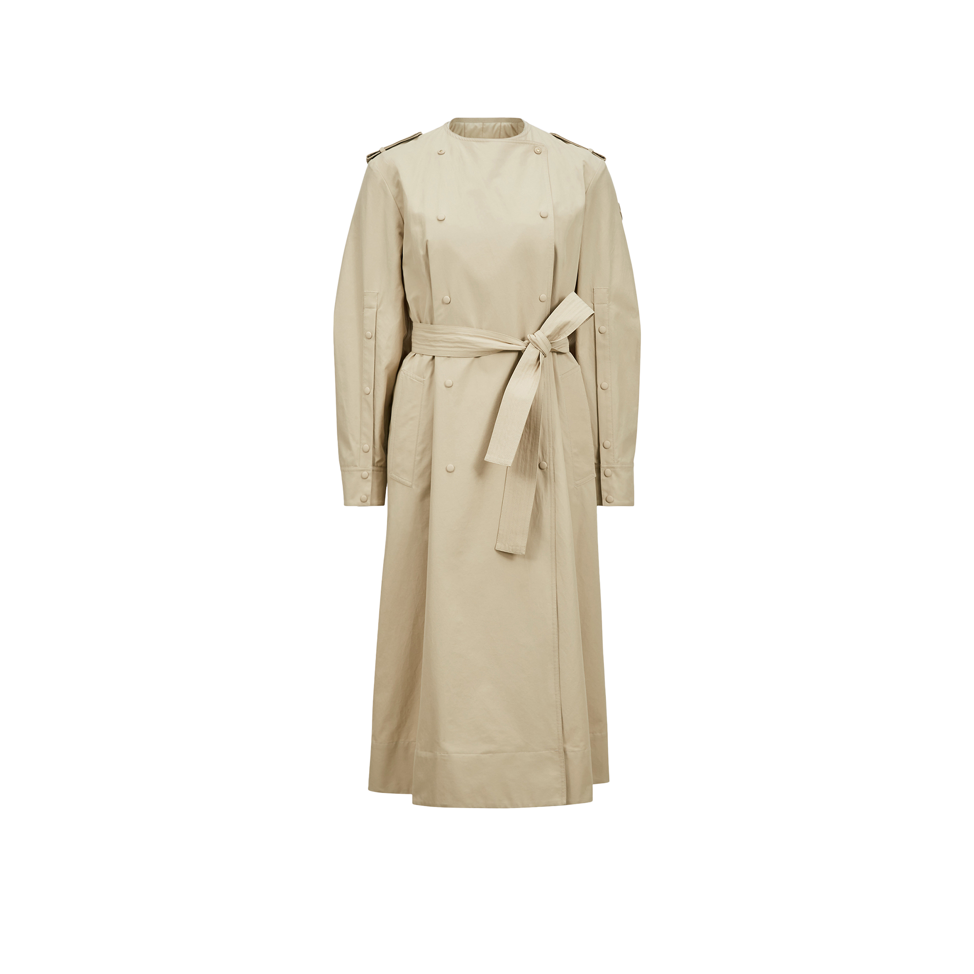 Moncler Gourdon Cotton-blend Trench Coat In Beige