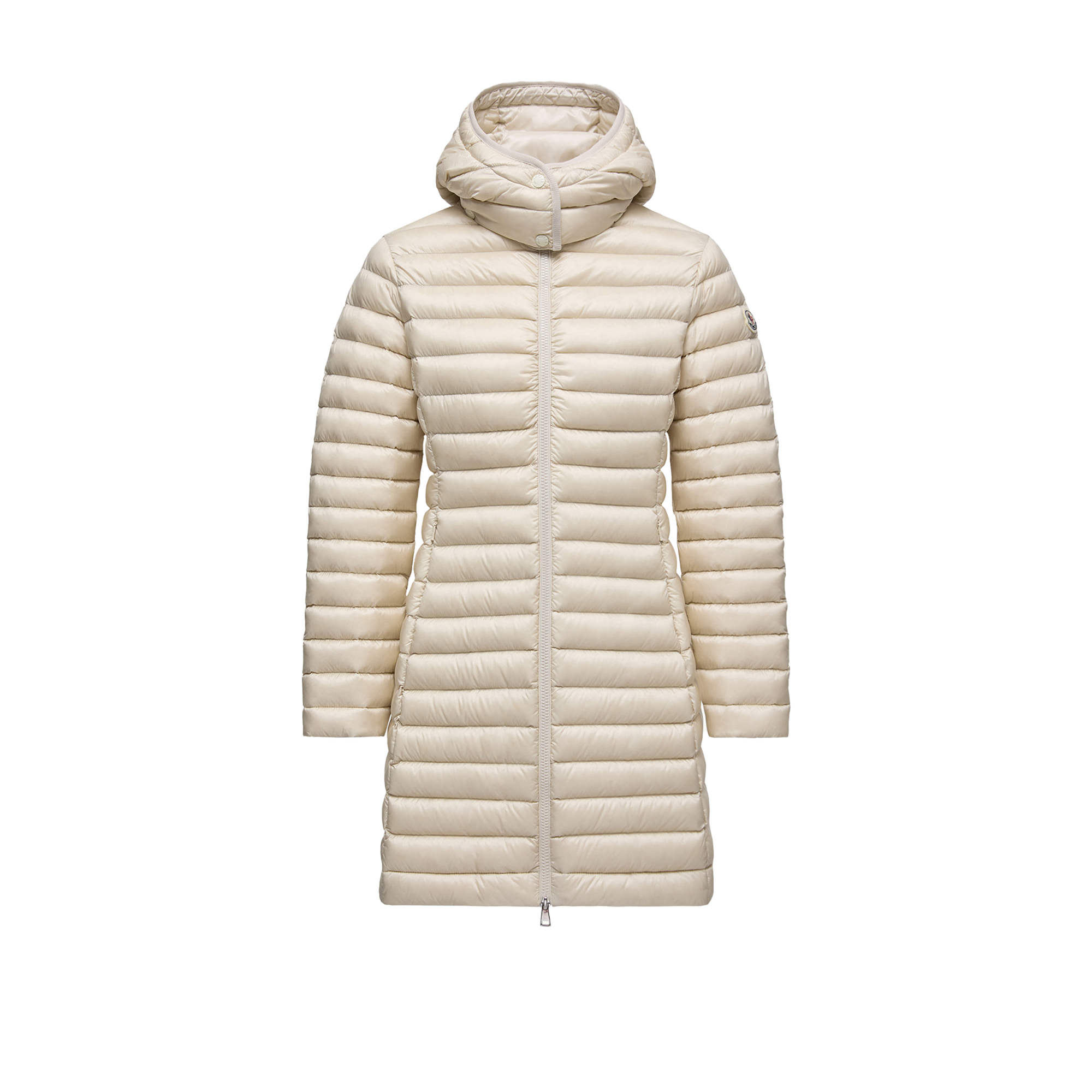 Moncler Igelong Hooded Long Down Jacket White In White
