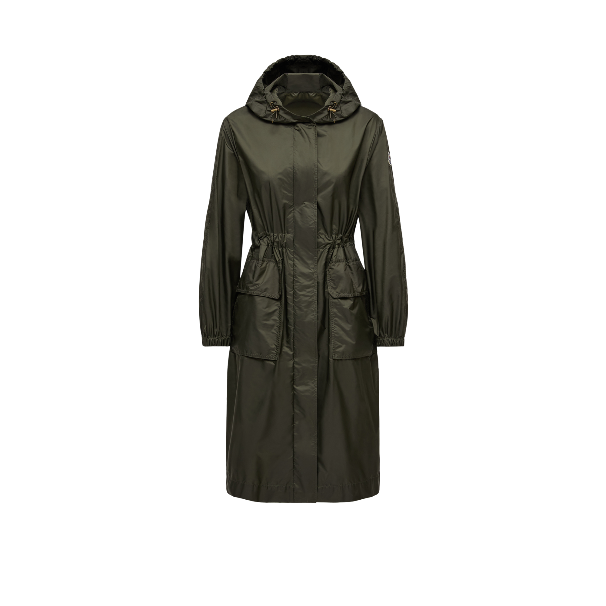 MONCLER HIENGOS HOODED RAIN COAT, WOMEN, GREEN, SIZE: 4