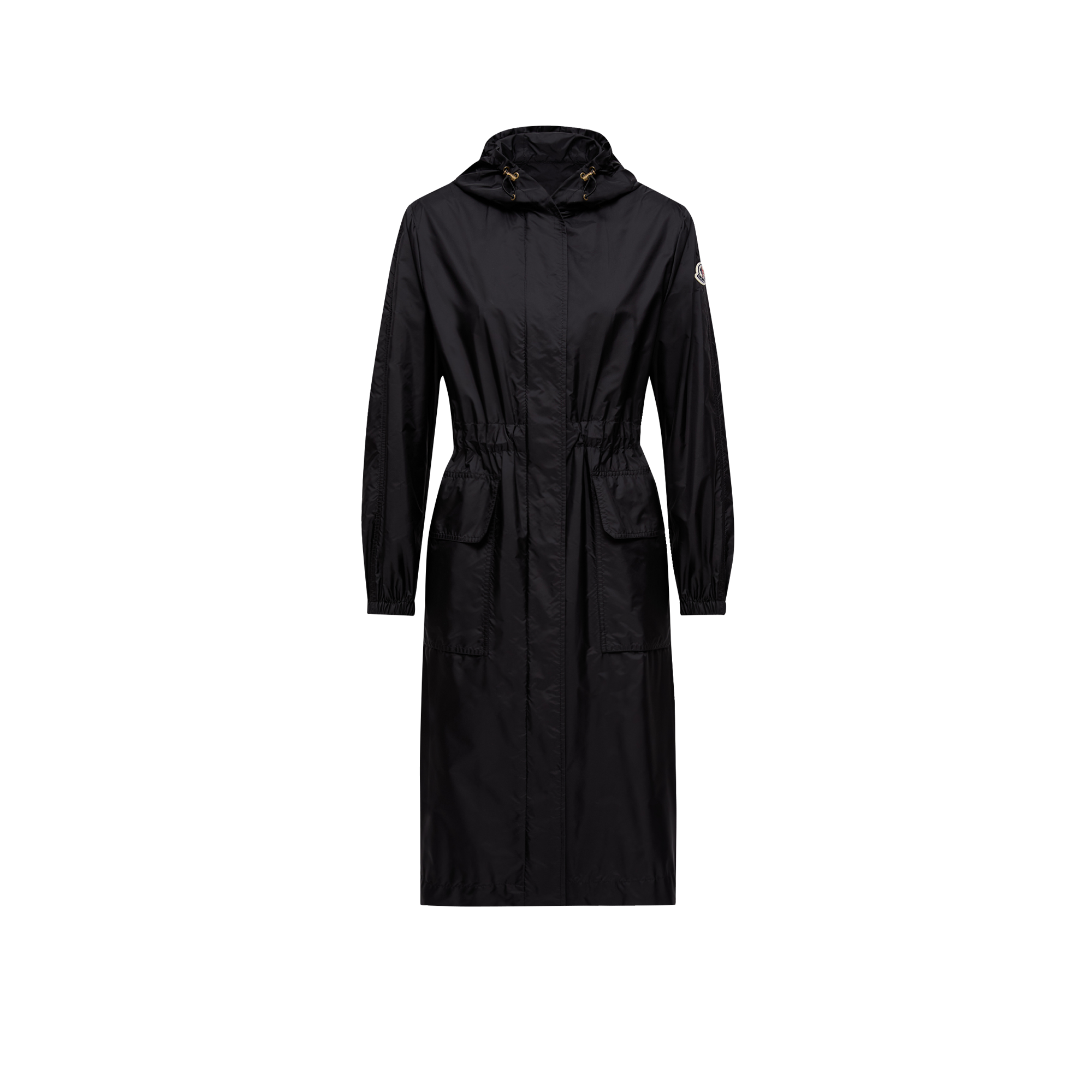 MONCLER HIENGOS HOODED RAIN COAT, WOMEN, BLACK, SIZE: 2