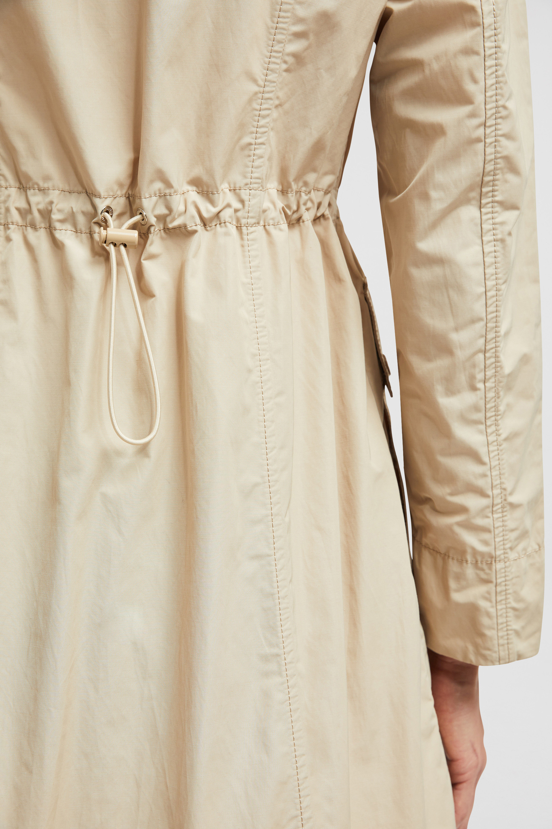 Beige Laerte Hooded Parka Coat - Windbreakers & Raincoats Beige Laerte Hooded Parka Coat - Windbreakers & Raincoats
