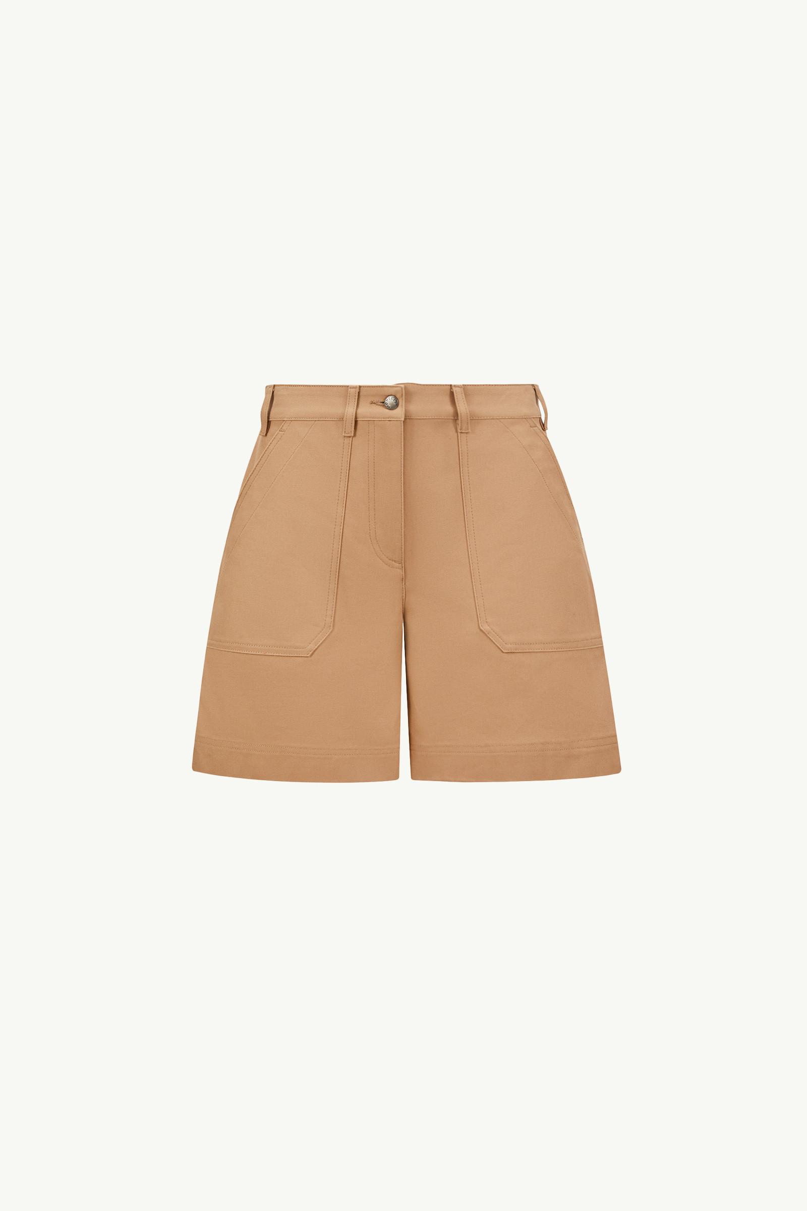 ショートパンツ MONCLER Women Shorts  Burmudas 2B000 03597SL Beige Moncler Grenoble Beige shorts with logo patch | TheDoubleF