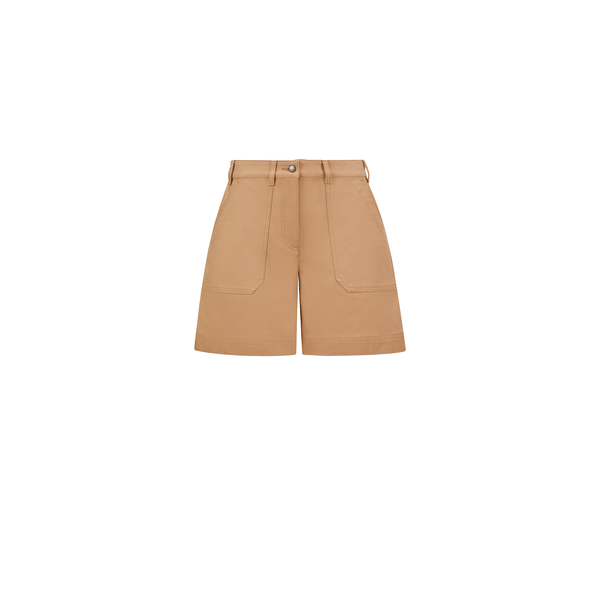 Moncler Bermuda En Gabardine De Coton In Beige