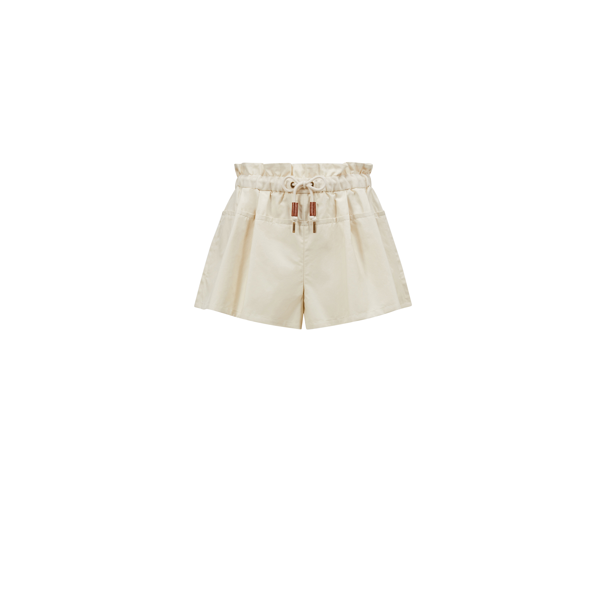 Moncler Relaxed Fit Bermuda Shorts With Elastic Waistband In Blanc