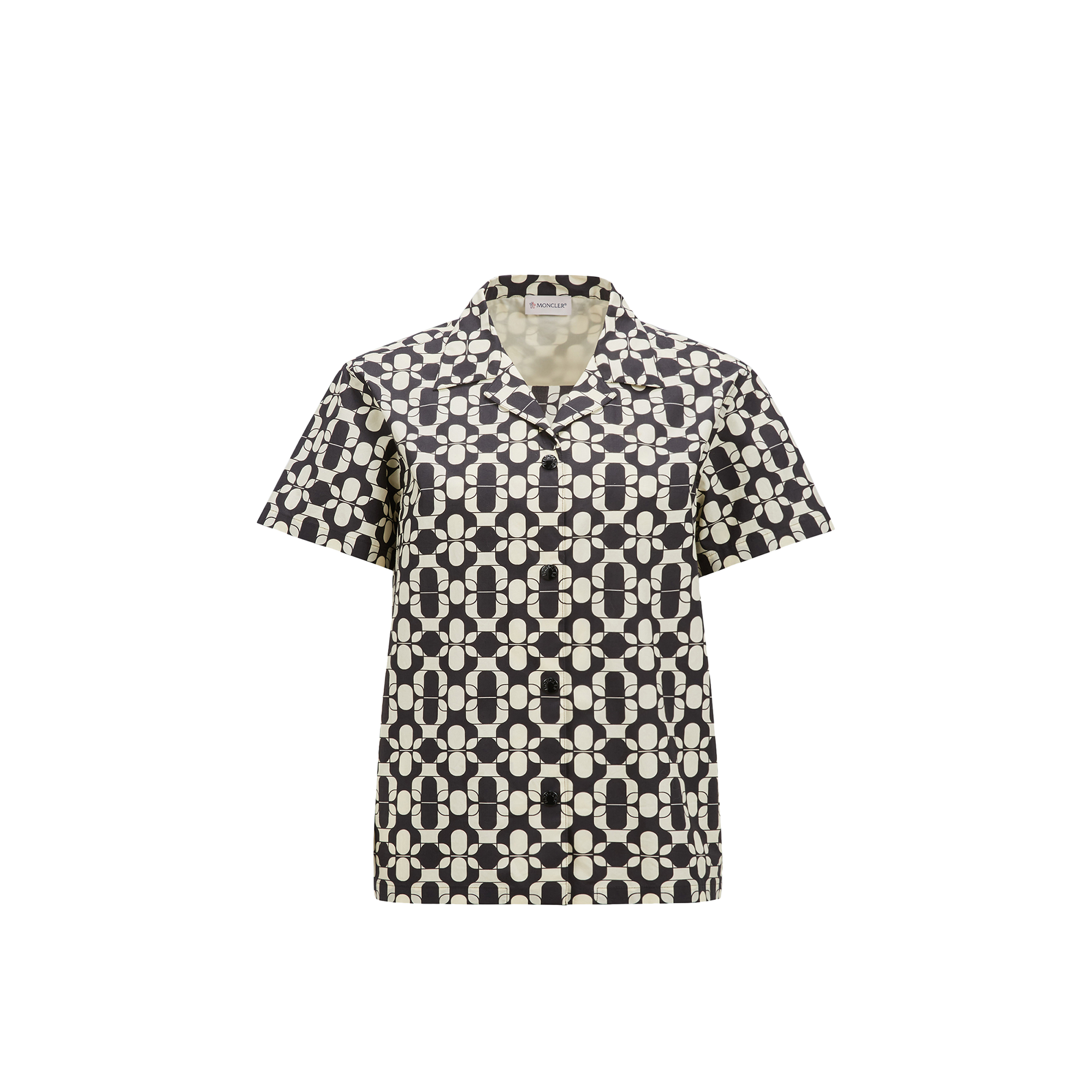 Moncler Chemise À Manches Courtes En Coton À Imprimé Géométrique In マルチカラー