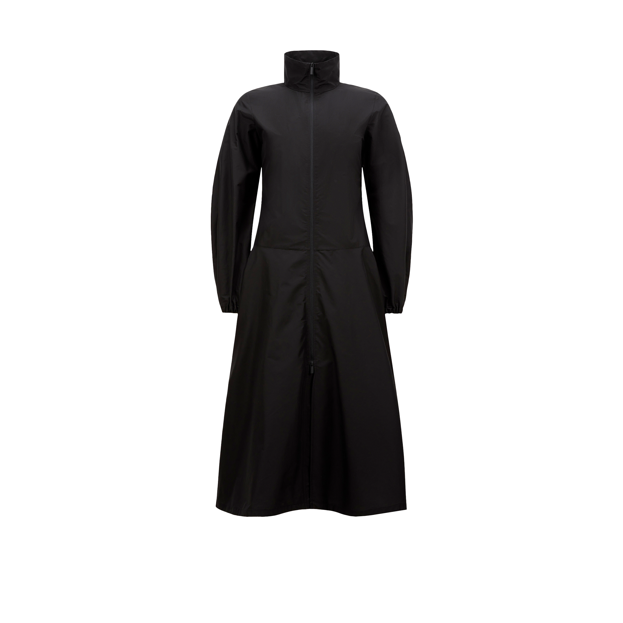Moncler Robe Midi En Coton À Col Roulé In Black