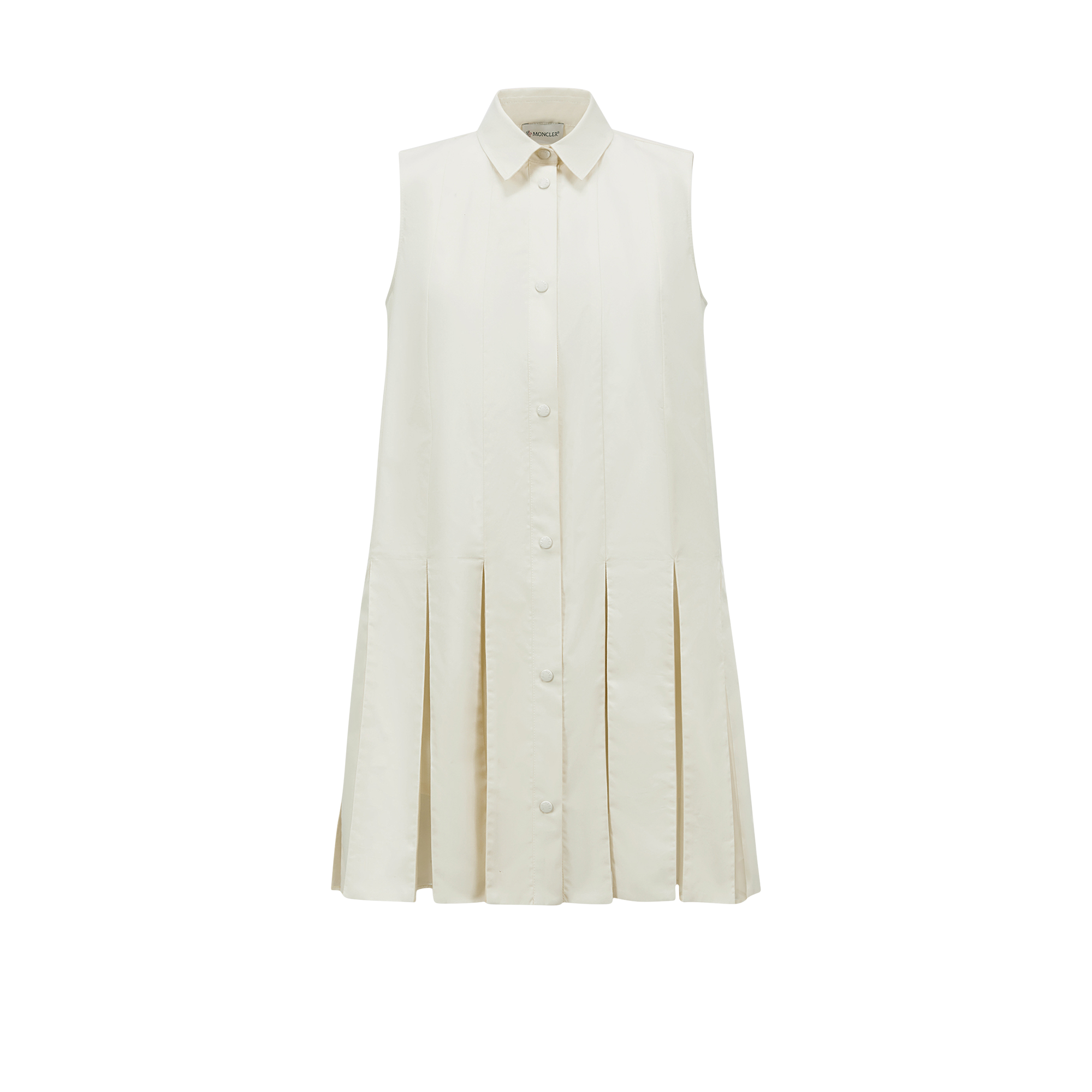 Shop Moncler Mini Robe Chemise En Coton Et Soie In ホワイト