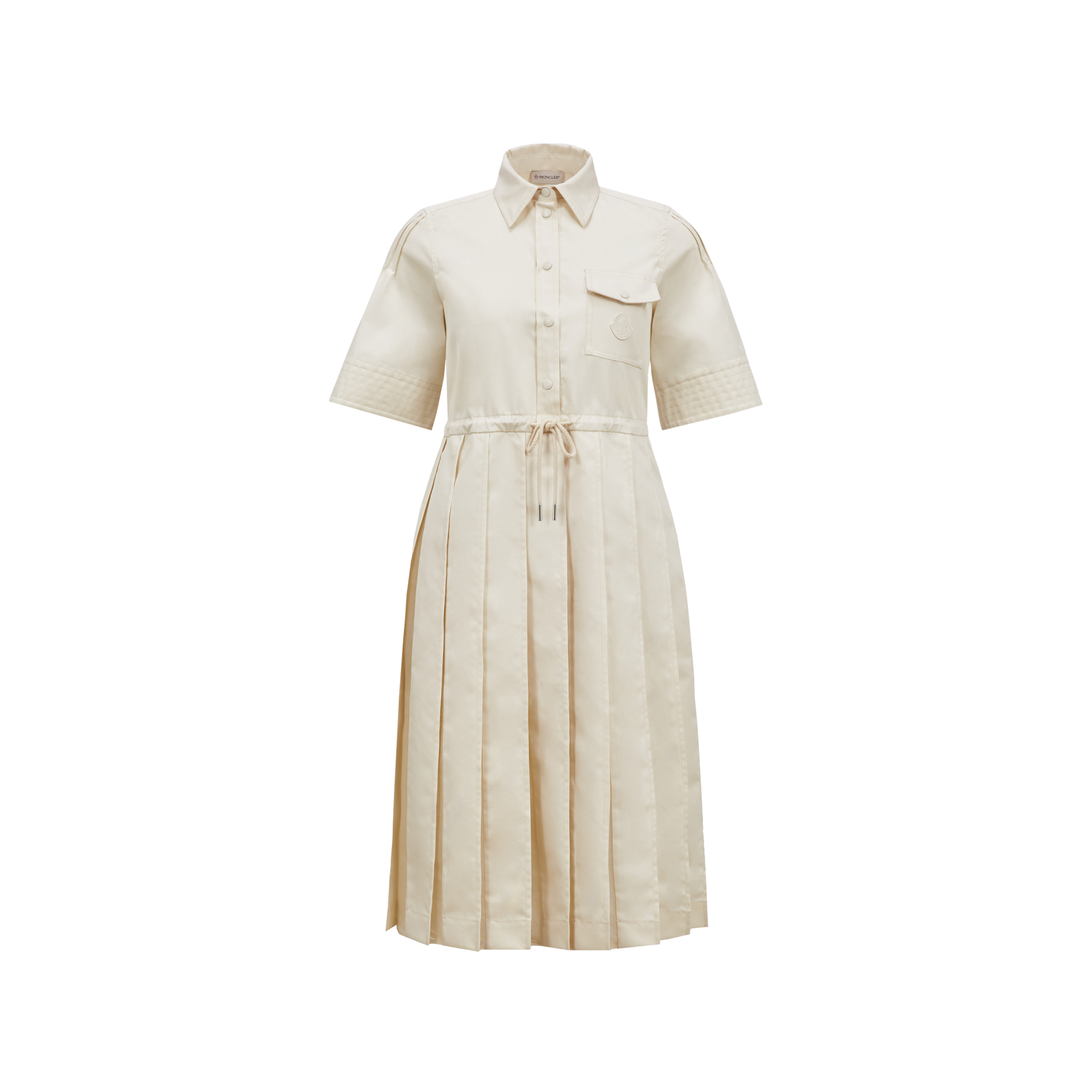 MONCLER ROBE CHEMISE MIDI EN COTON ET SOIE