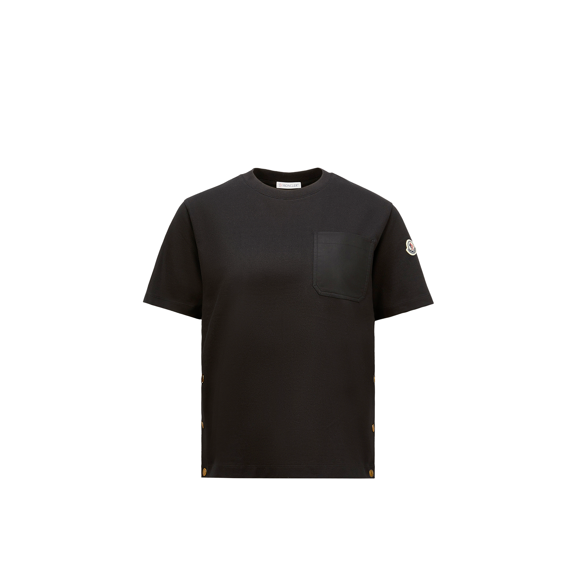Moncler Cotton T-shirt With Pocket Black In Black
