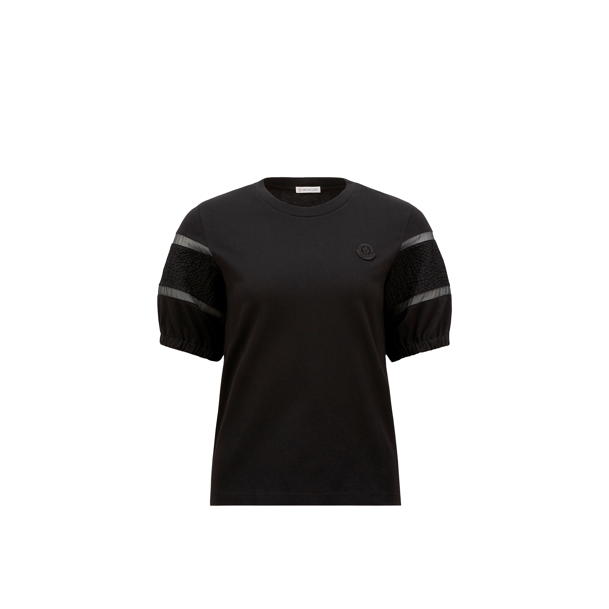 Moncler T-shirt In Cotone Nero Donna In ブラック