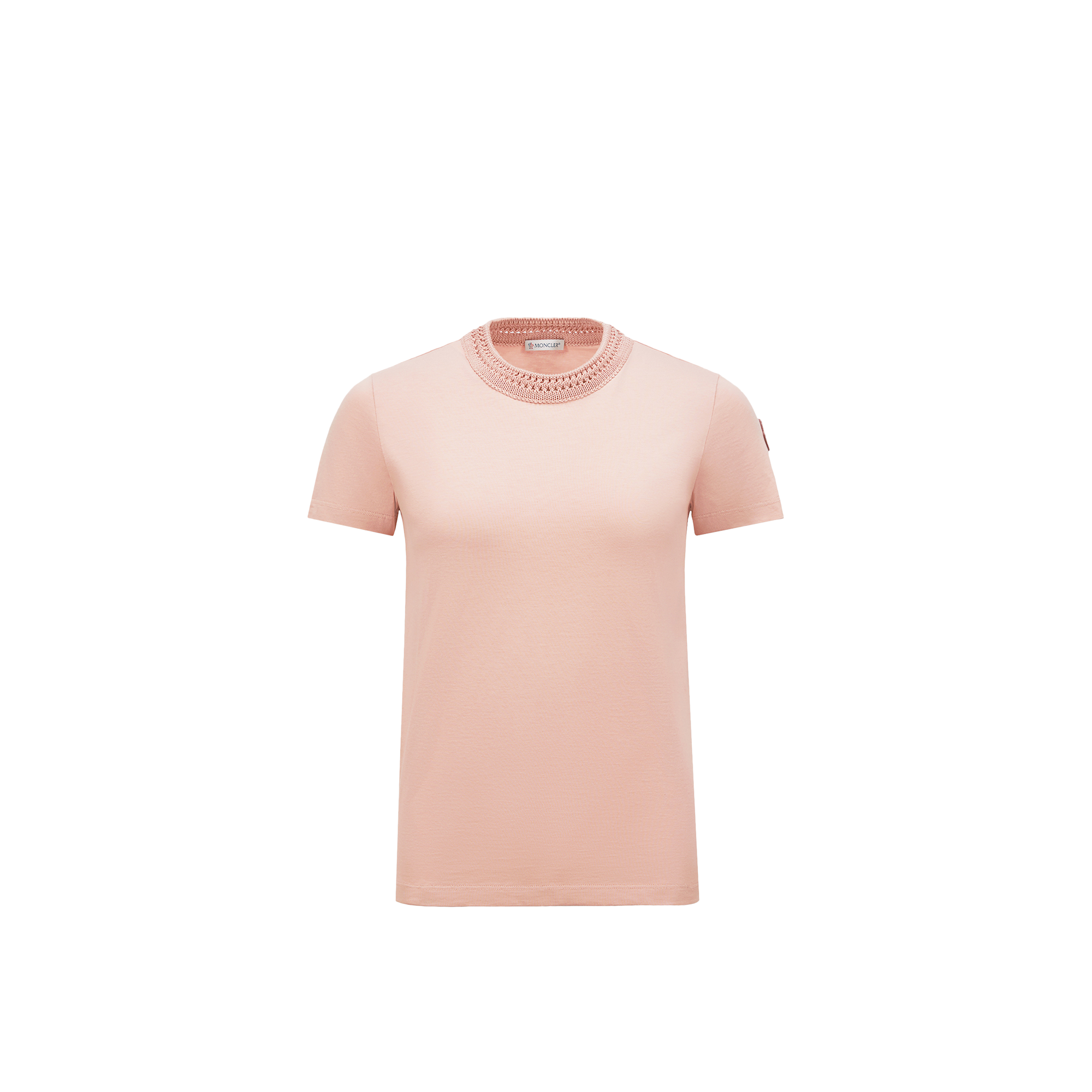 Moncler T-shirt En Coton Avec Détails En Crochet In ピンク