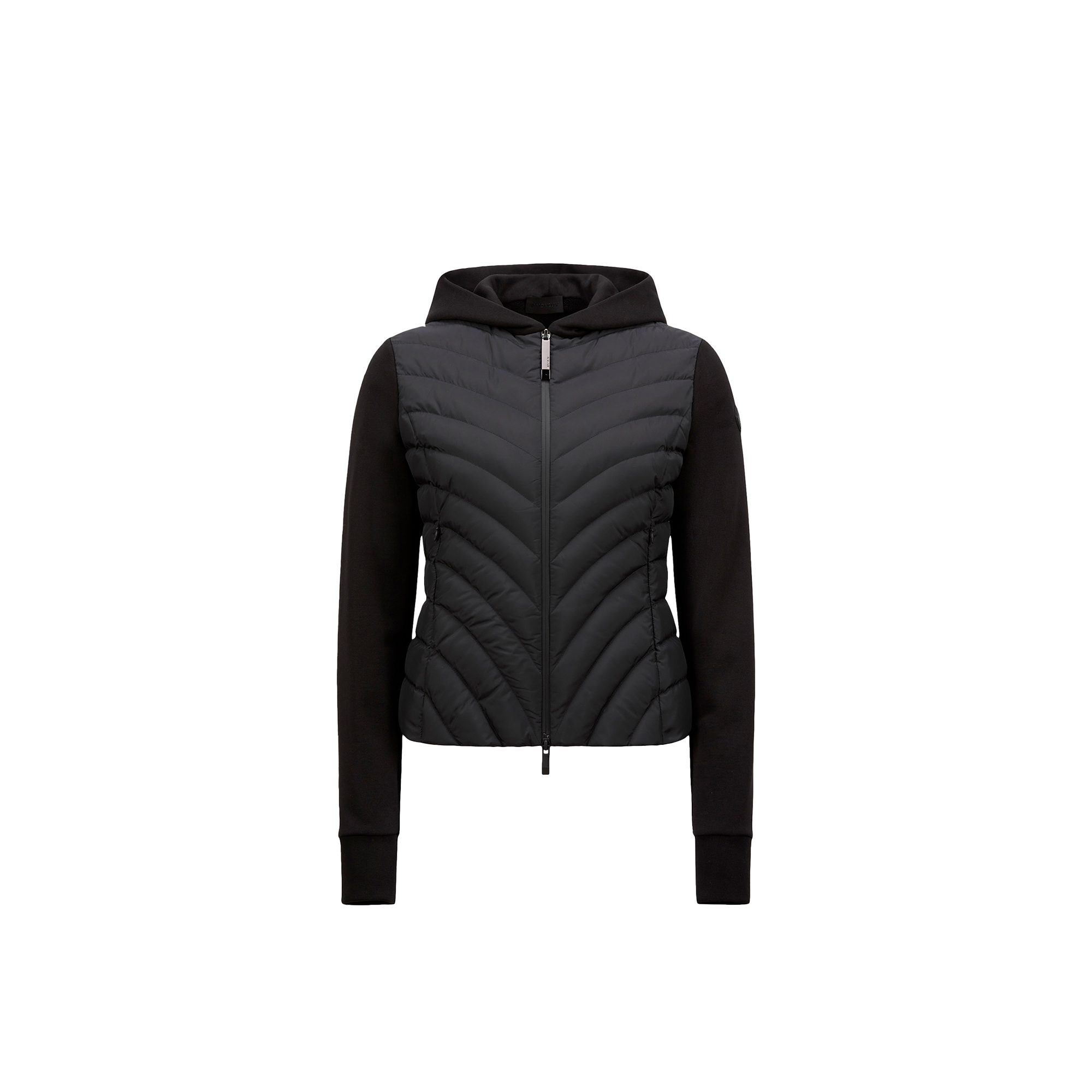 Shop Moncler Sweat Zippé En Coton À Matelassage Diagonal In Black
