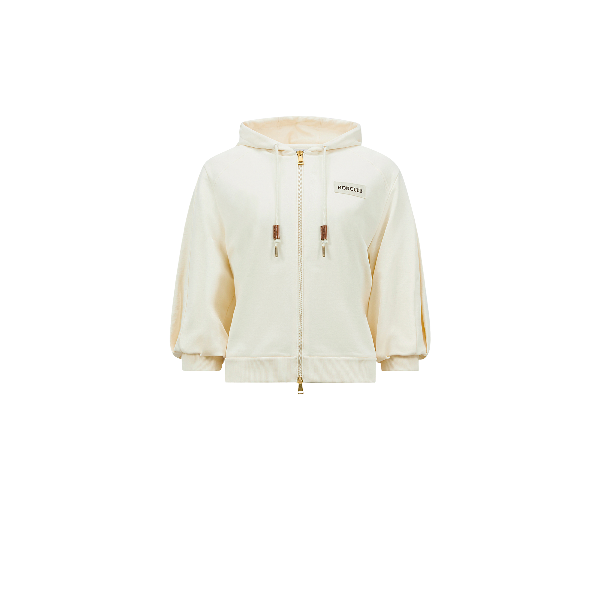 Moncler Sweat Zippé En Coton In Blanc