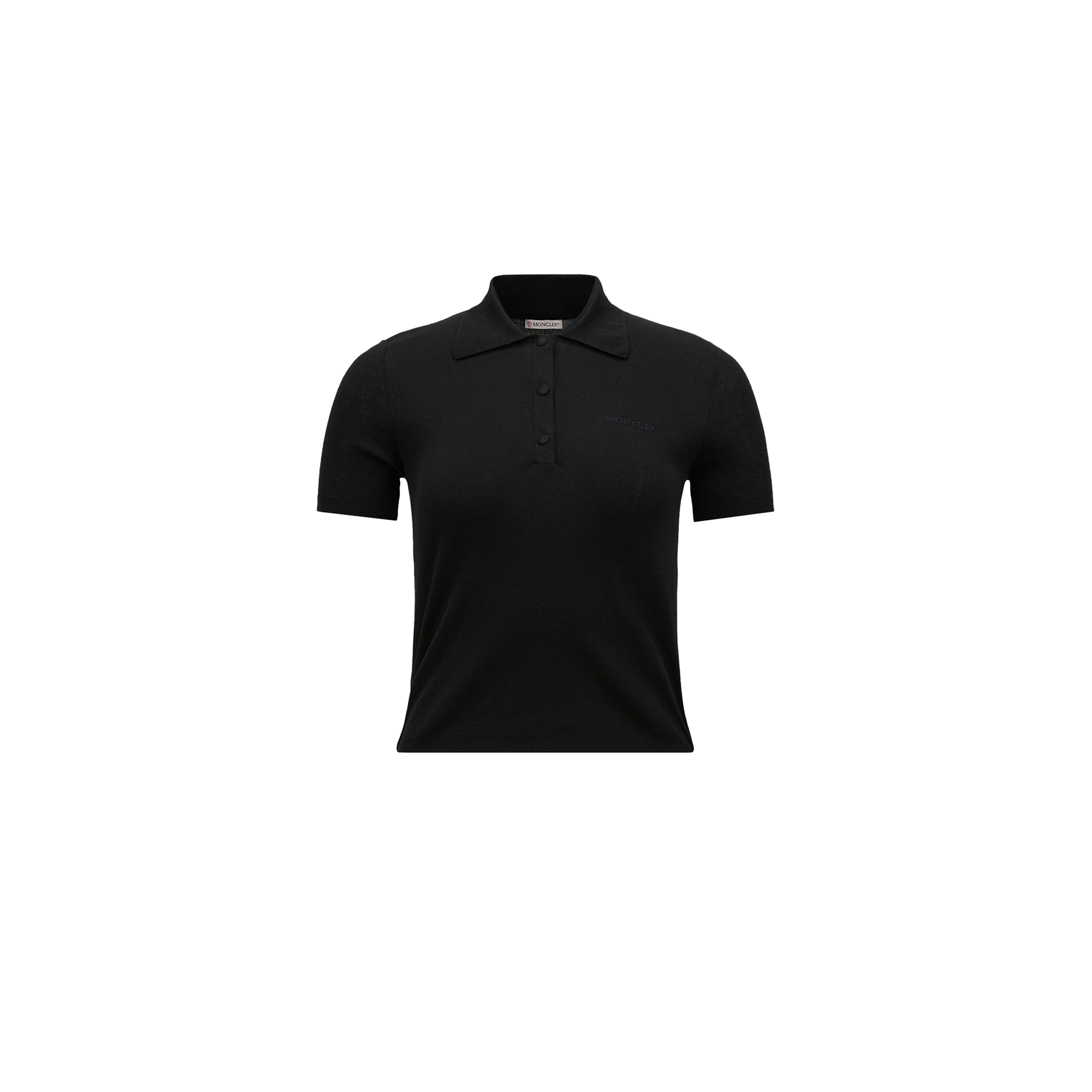 Moncler Polo En Coton À Logo Brodé In Noir