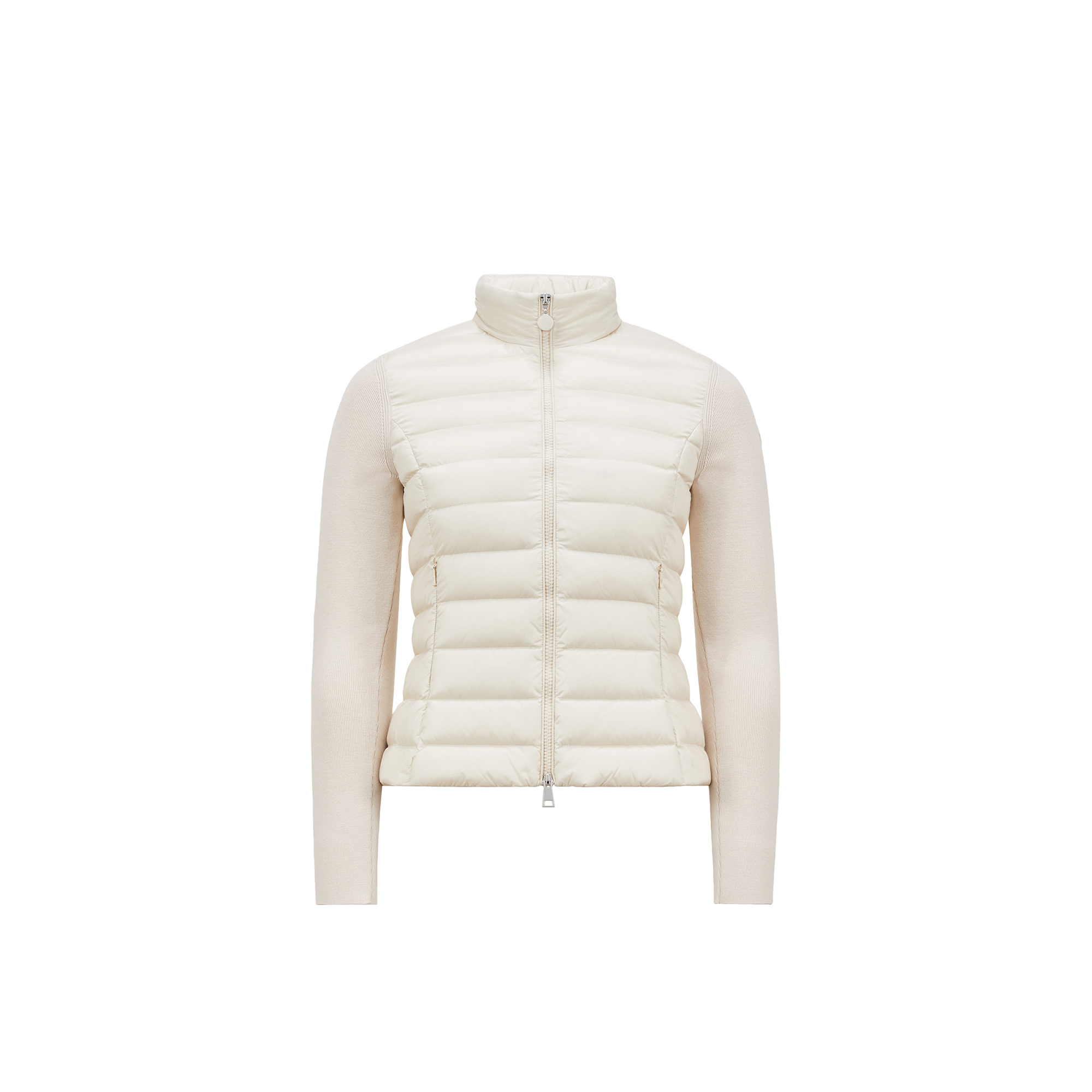 Moncler Padded Wool Zip-up Cardigan White In White