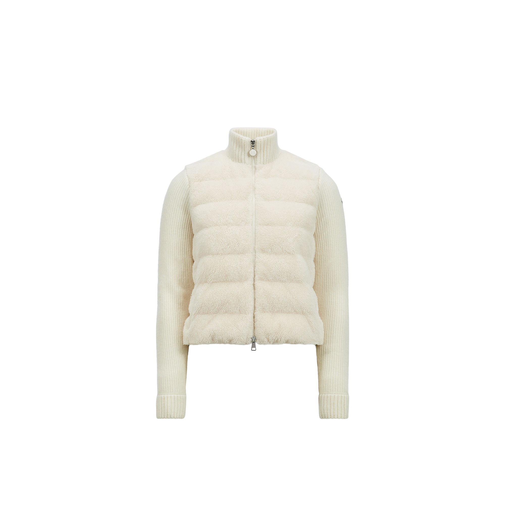 Moncler Padded Wool Zip-up Cardigan White In White