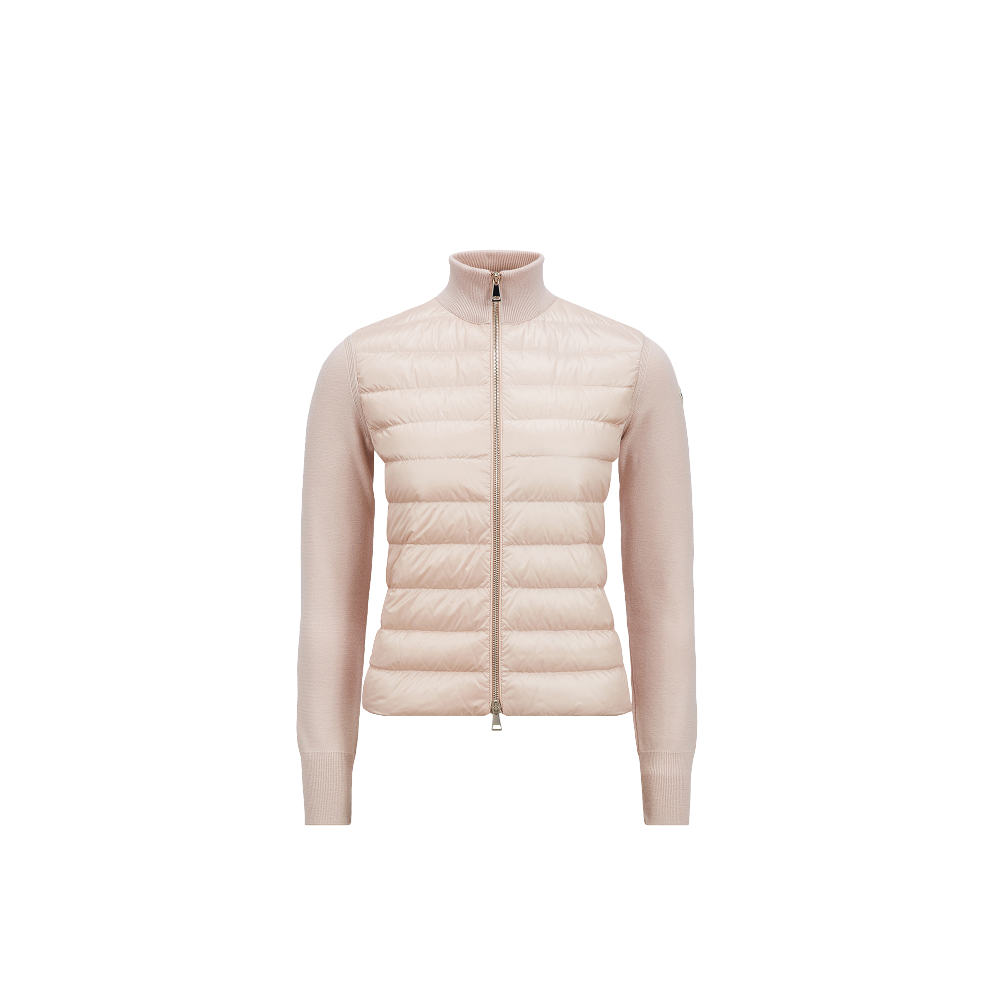 Moncler Quilted Shell And Wool Jacket In Rose