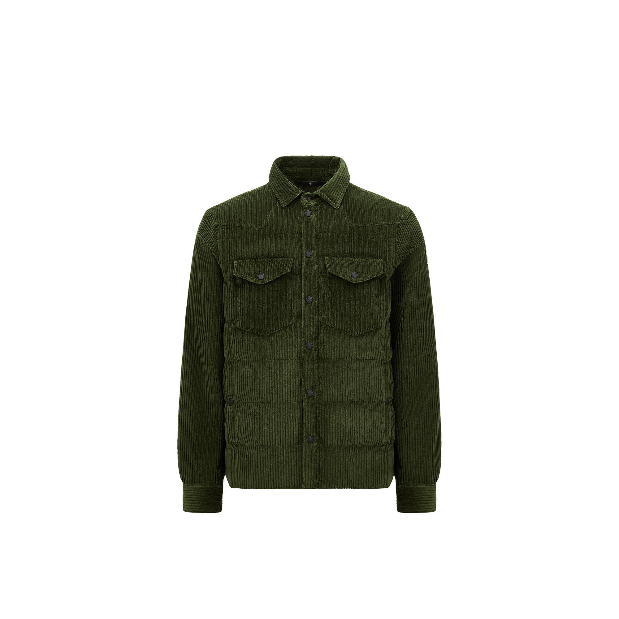 Moncler Doudoune-chemise Gelt Côtelée In Green