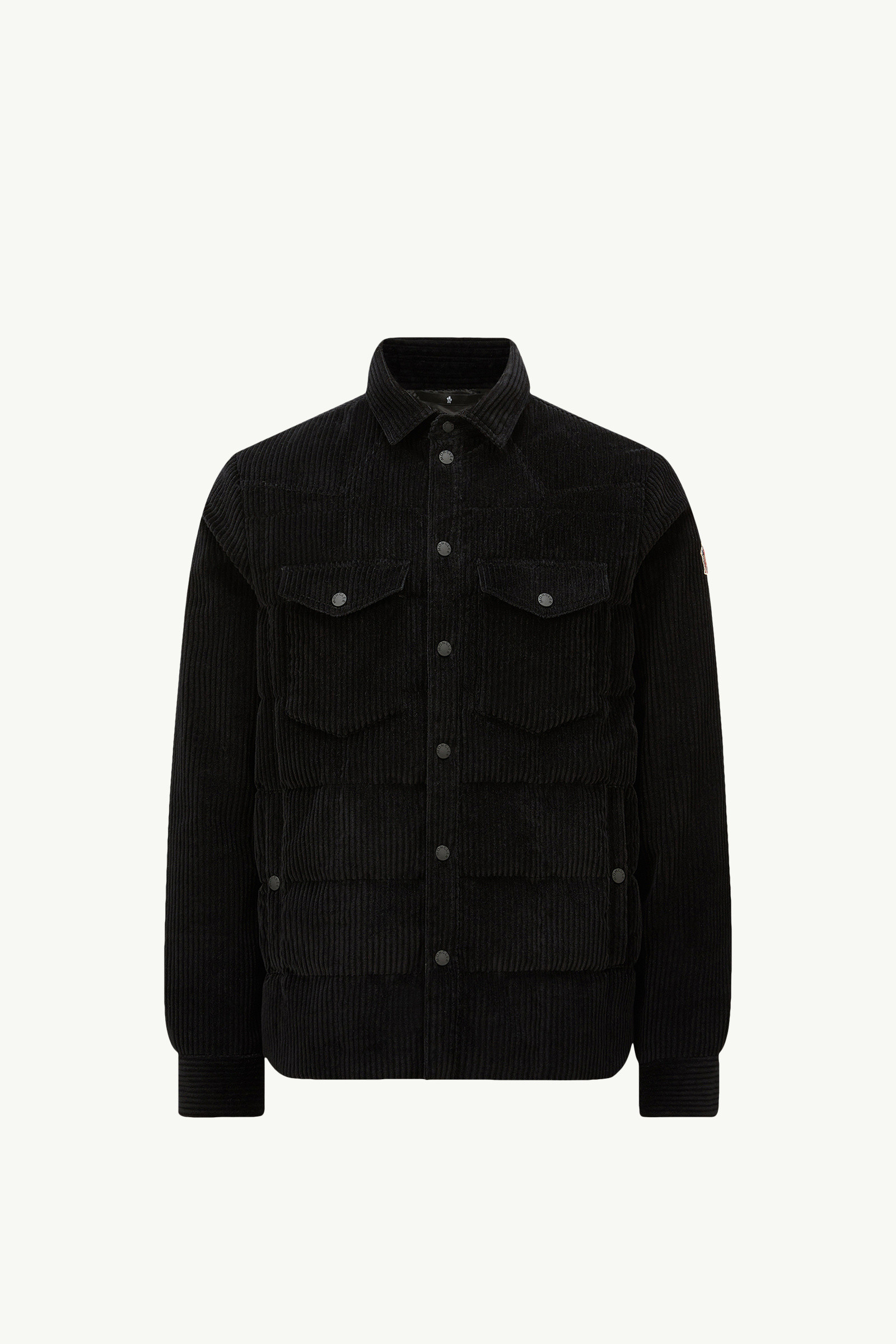 【希少】 MONCLER Gelt corduroy down jacket ダウンジャケット Black Gelt Corduroy Down Shirt Jacket - Shirt Jackets for