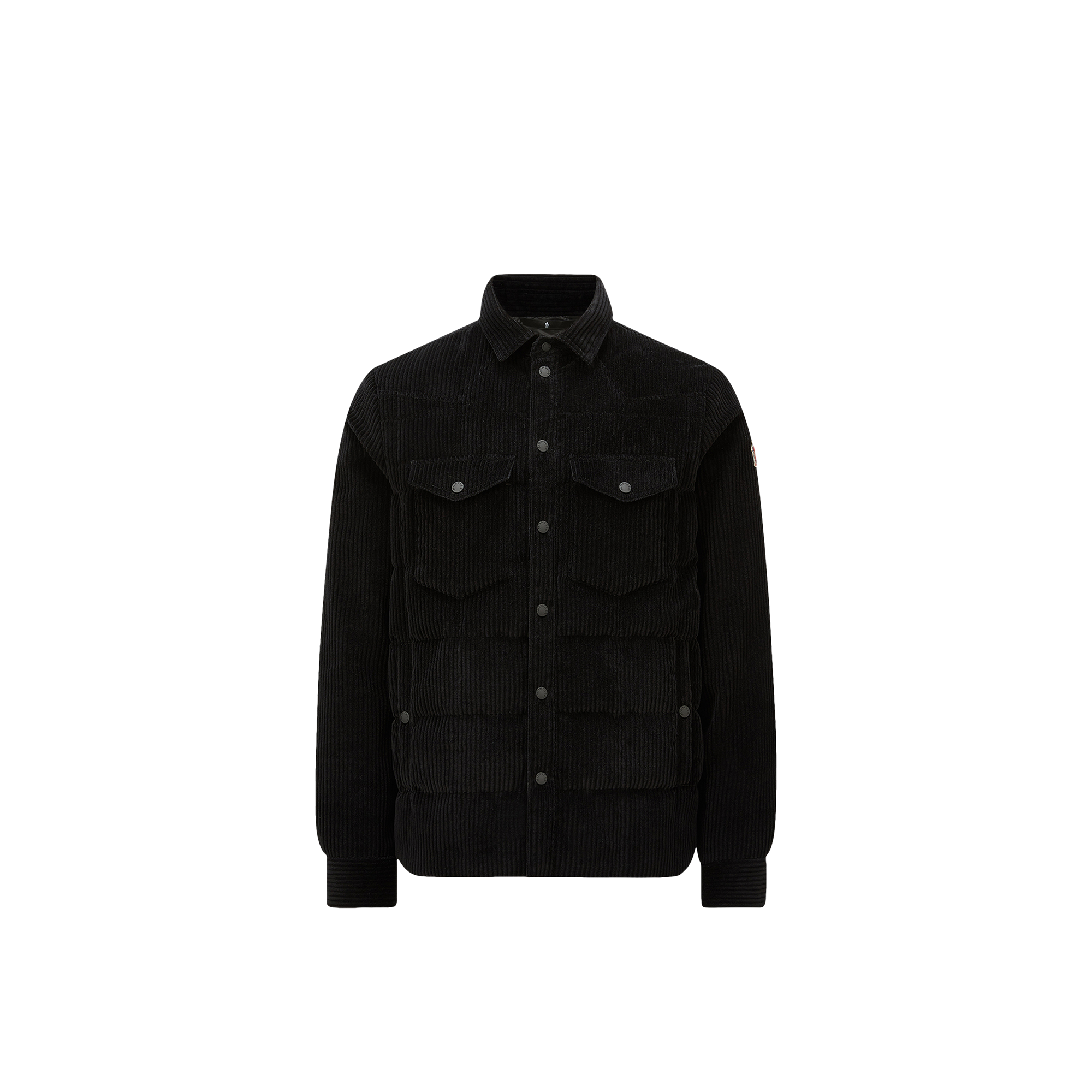 Moncler Black Corduroy Gelt Down Jacket In Black