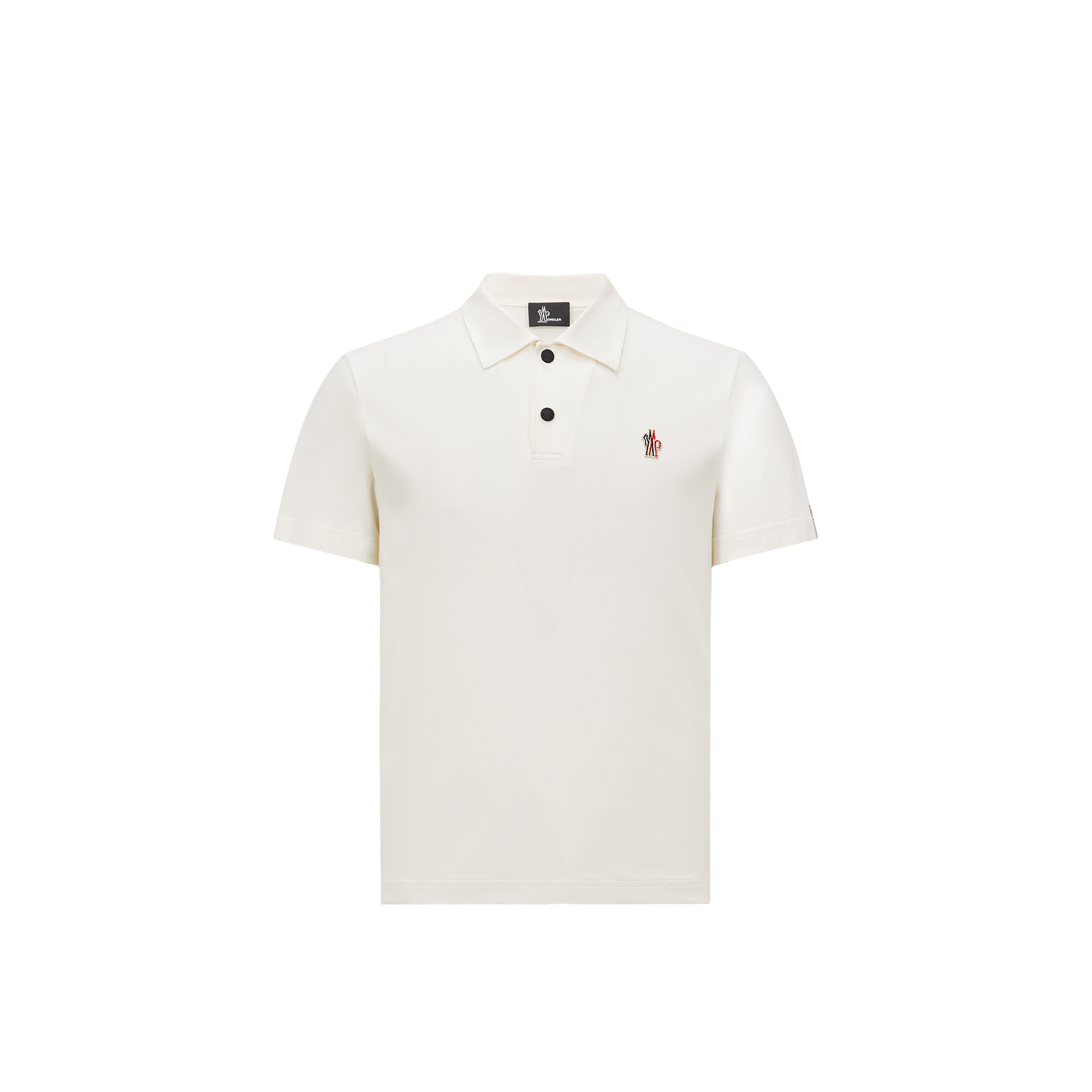 Moncler Polo À Empiècement Logo In White
