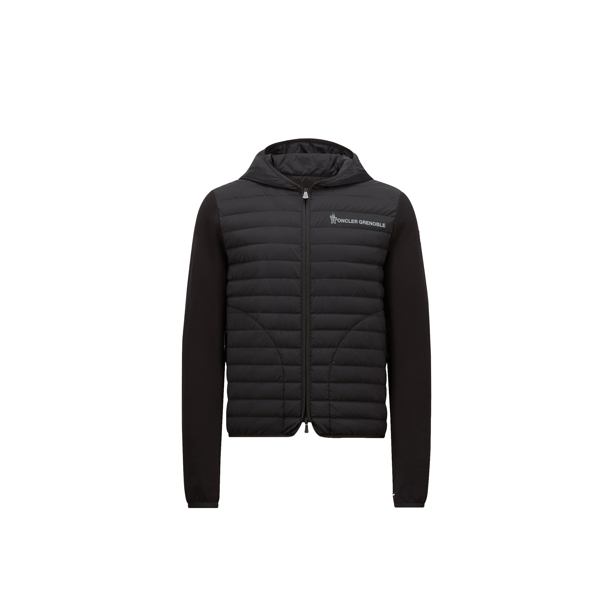 Moncler Sweat Zippé En Coton Matelassé In Black
