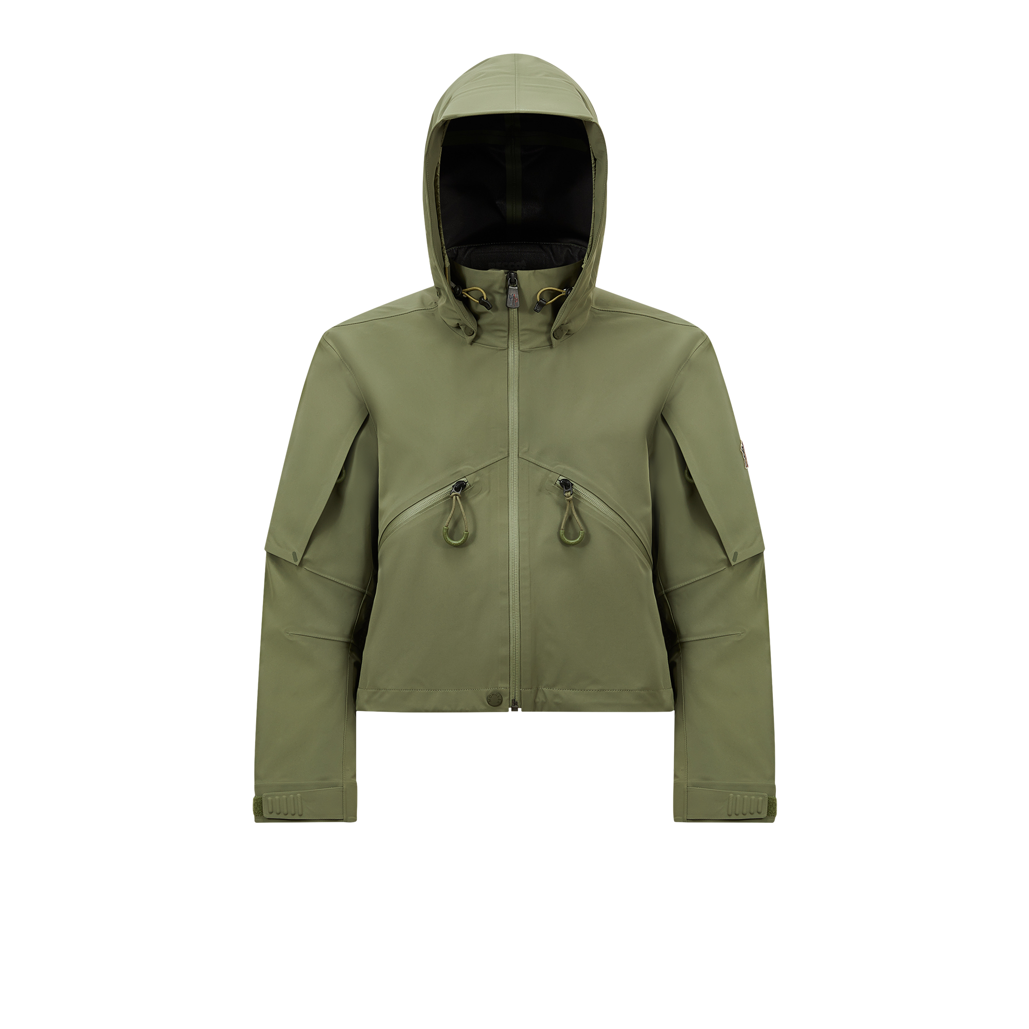 Moncler Kibira Hooded Shell Jacket, Women, Green, Size: 2