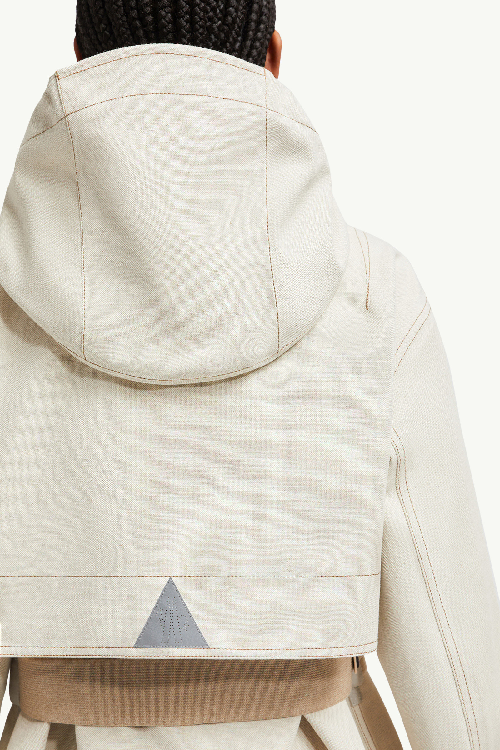 Light Beige Tarkine Hooded Cotton & Linen Field Jacket
