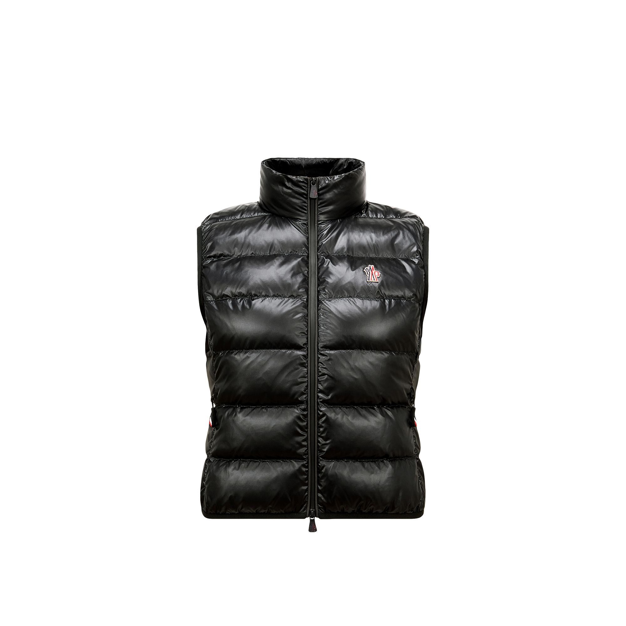 Moncler Gilet Zippé Matelassé En Jersey In Black