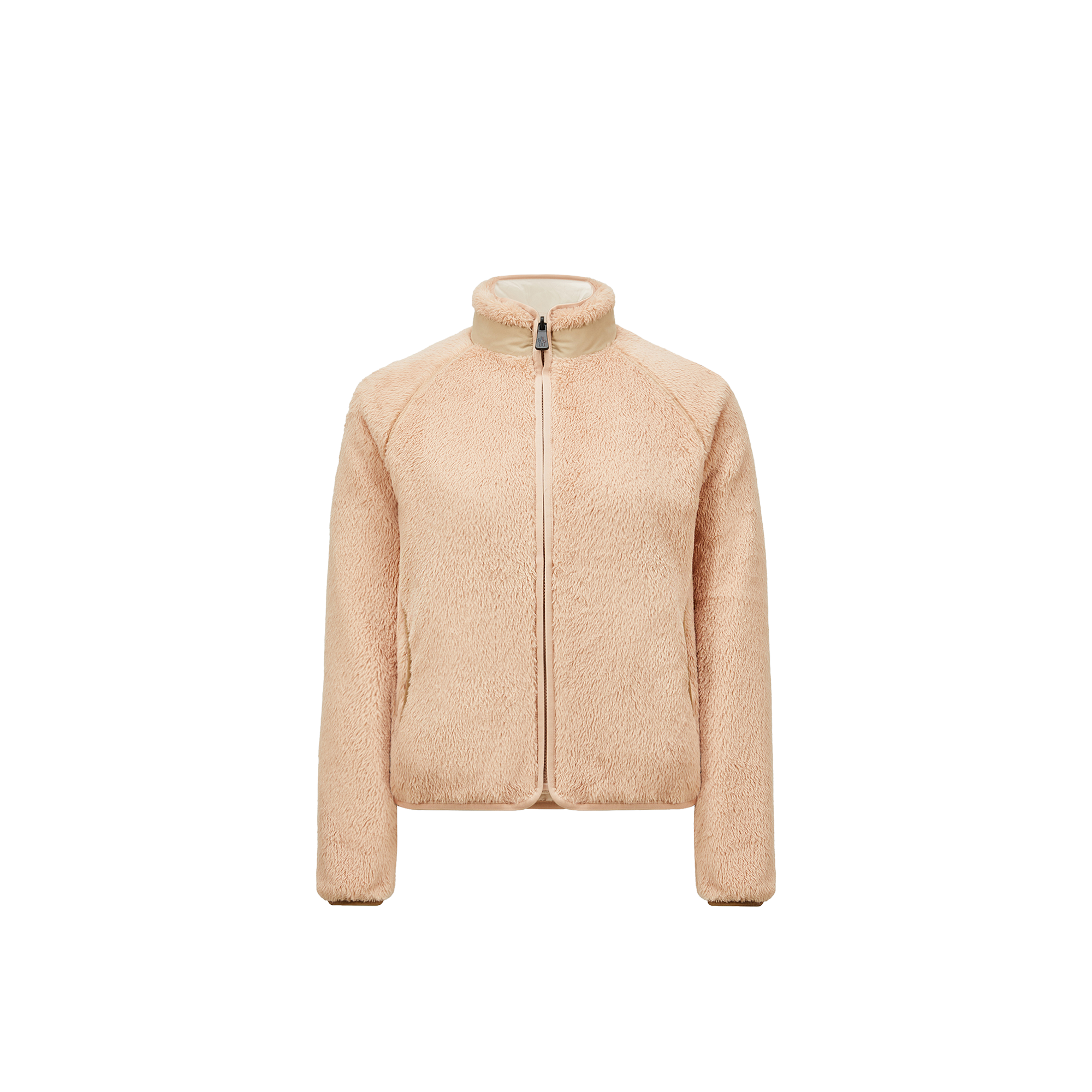 Moncler Sweat Zippé Réversible En Polartec In Pink