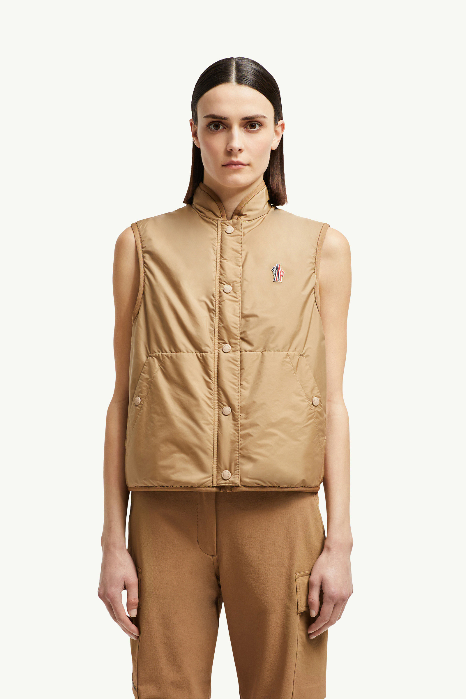 関税込 Moncler Reversible Polartec Zip-Up Gilet Camel Beige Reversible Polartec® Zip-Up Gilet - Vests for