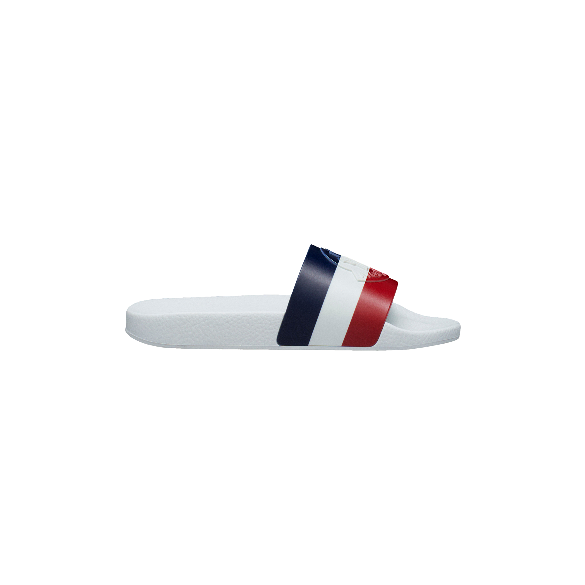 Shop Moncler Basile Rubber Slides White