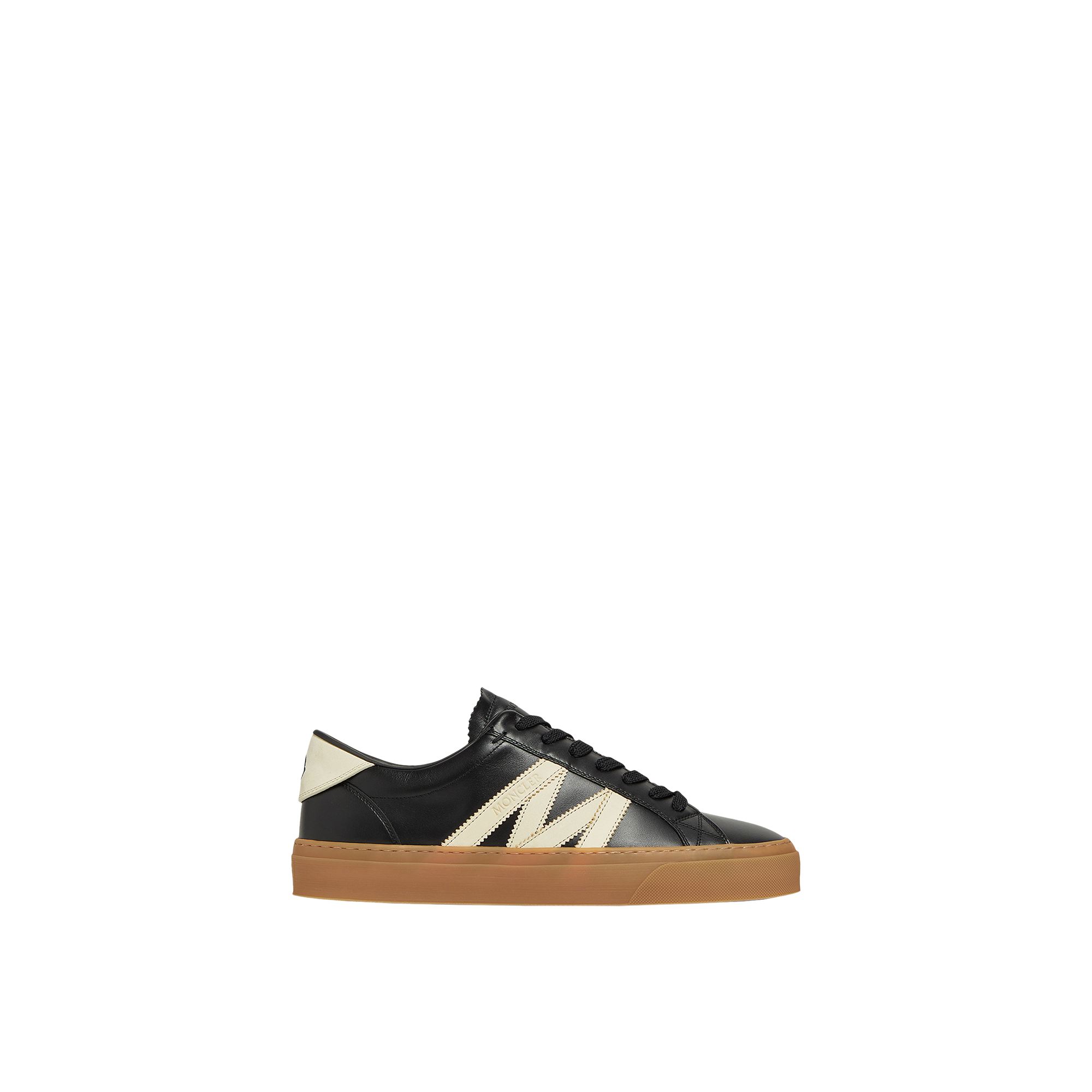 Moncler Monaco2 Low-top Leather Sneakers In Gray