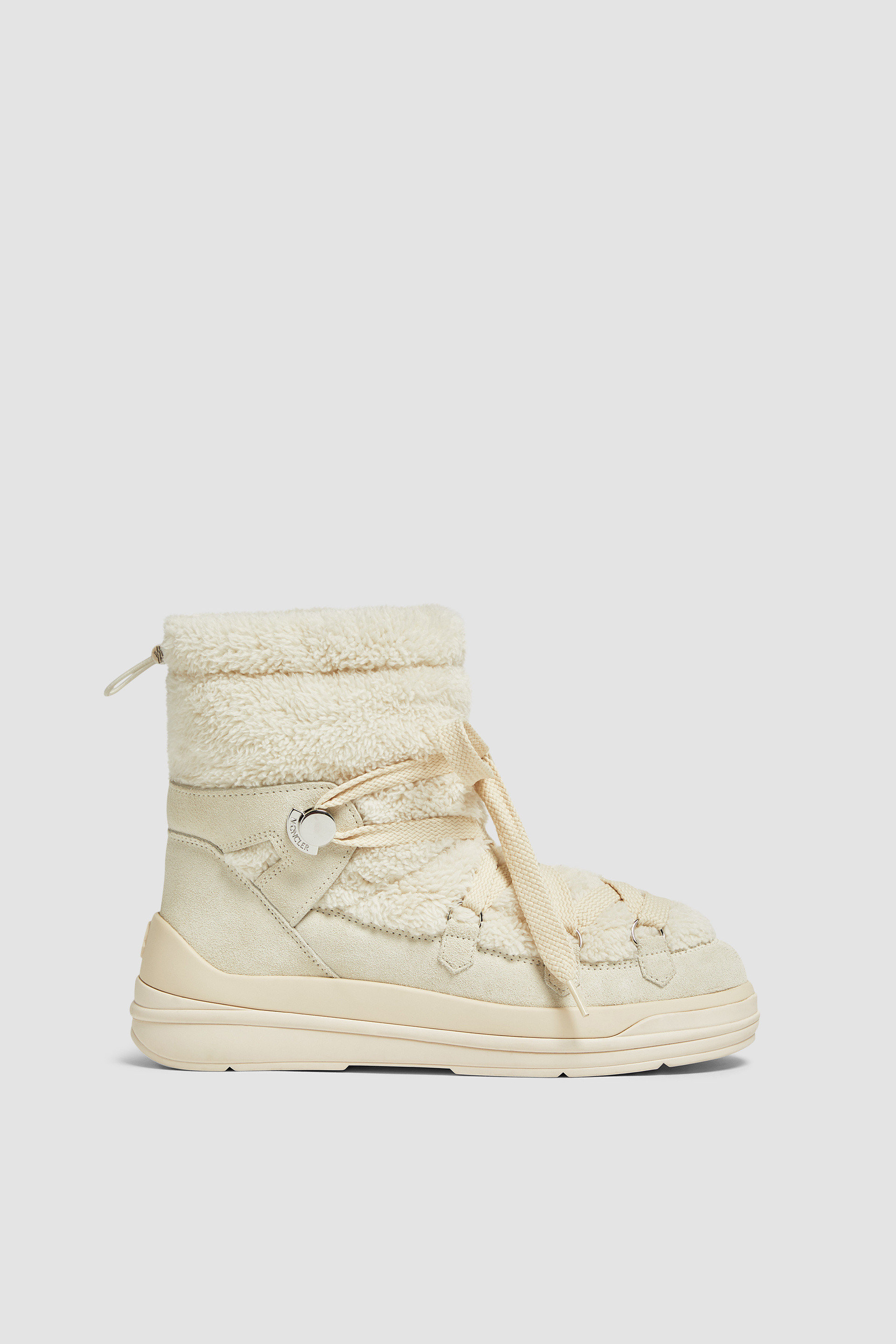 Girls Moncler selling Beige Suede Fur Boots Size