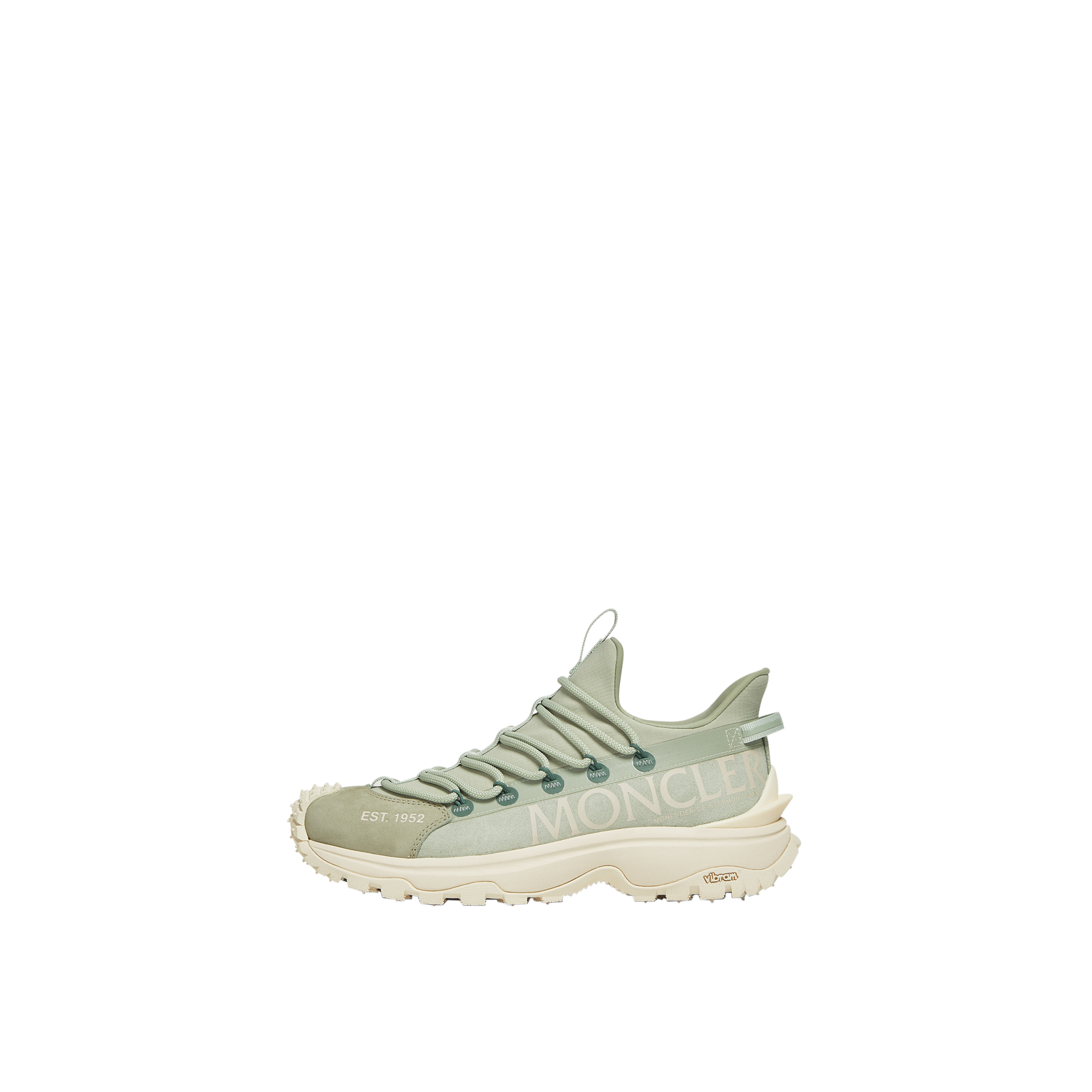 Shop Moncler Trailgrip Lite 2 Leather & Suede Trainers, Women, Green, Size: 39