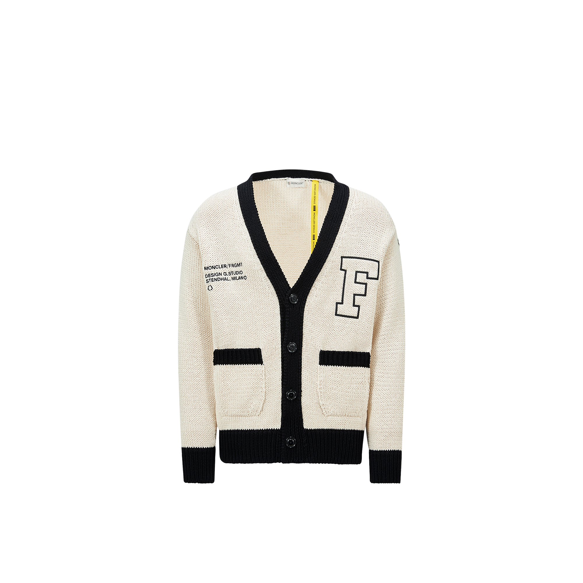 Moncler Cardigan En Coton Brodé X Frgmt In ホワイト