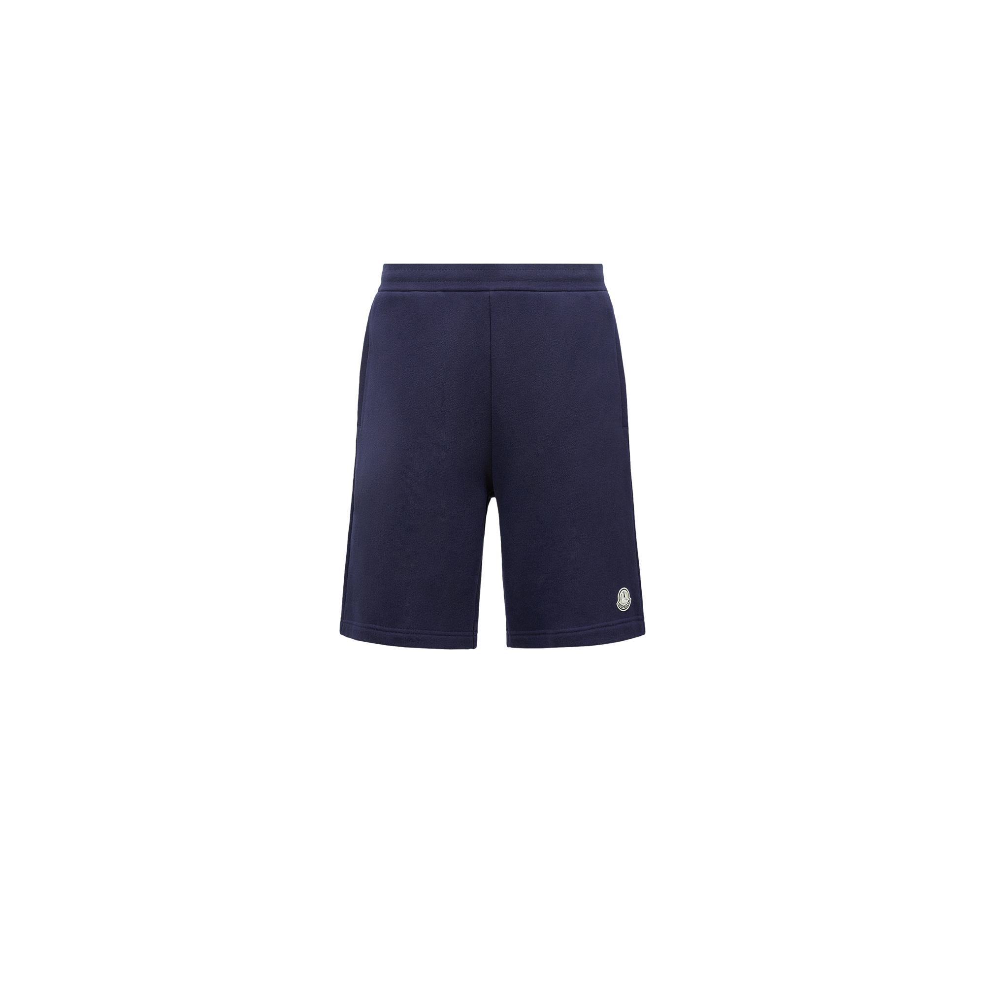 Moncler Loose Fit Cotton Bermuda Shorts In Blue