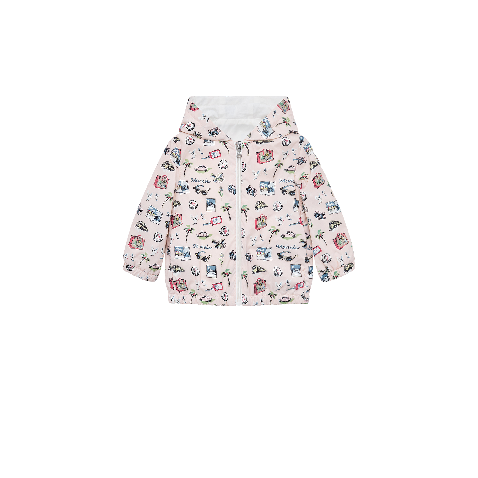 Moncler Veste À Capuche À Imprimé Hilda In Beige