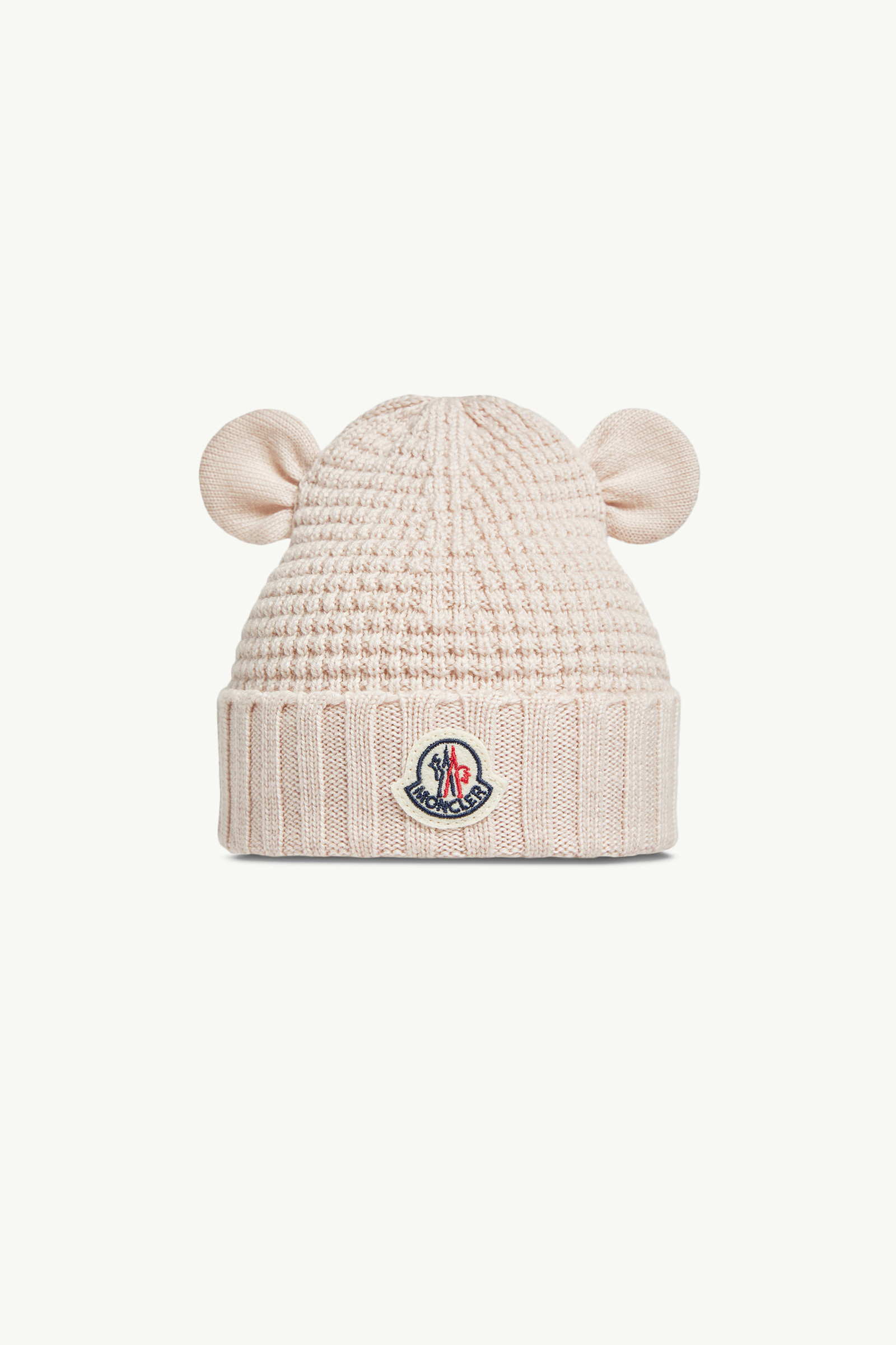 Light Pink Wool Beanie with Teddy Bear Ears - Accessories