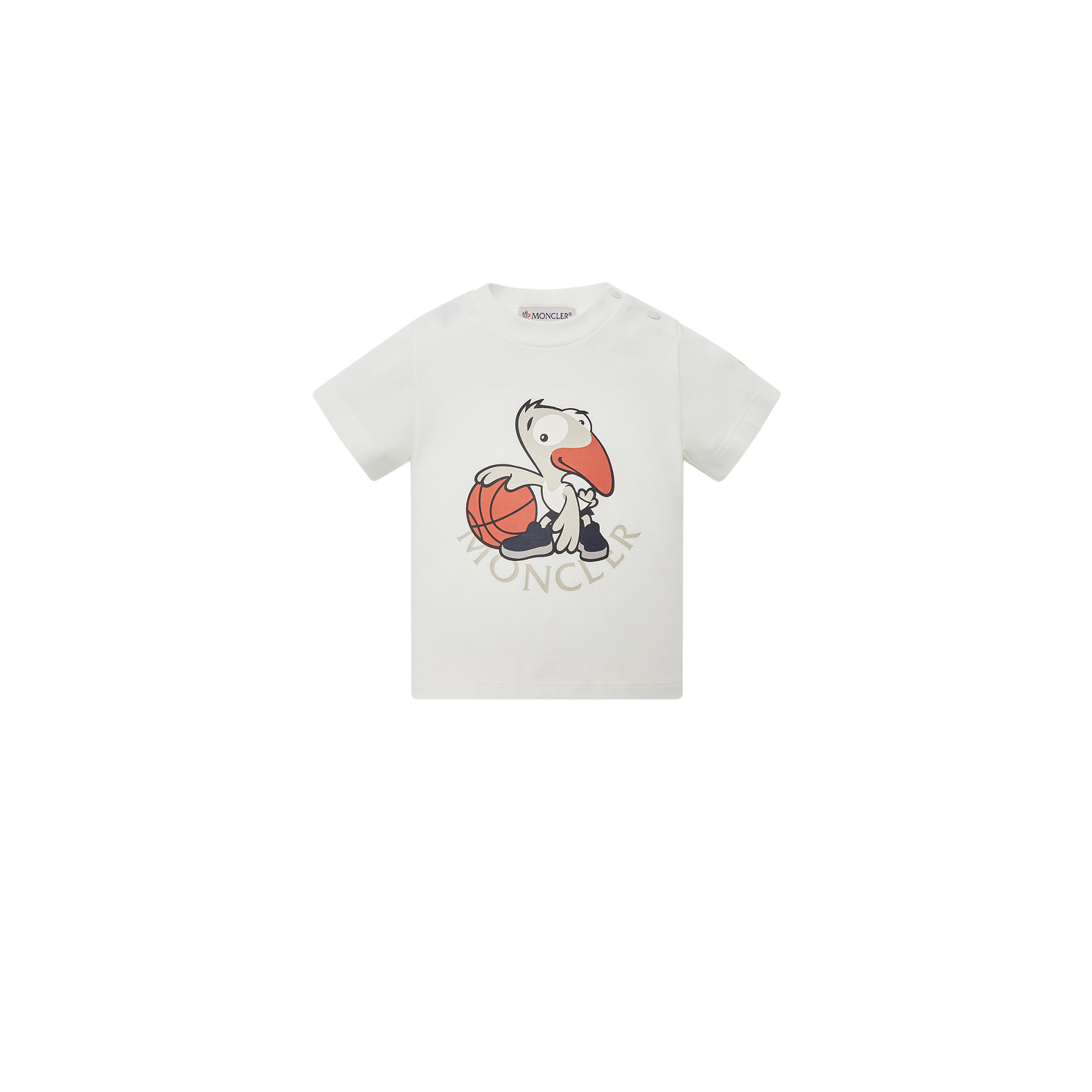 Moncler T-shirt En Coton À Motif Basket-ball In White