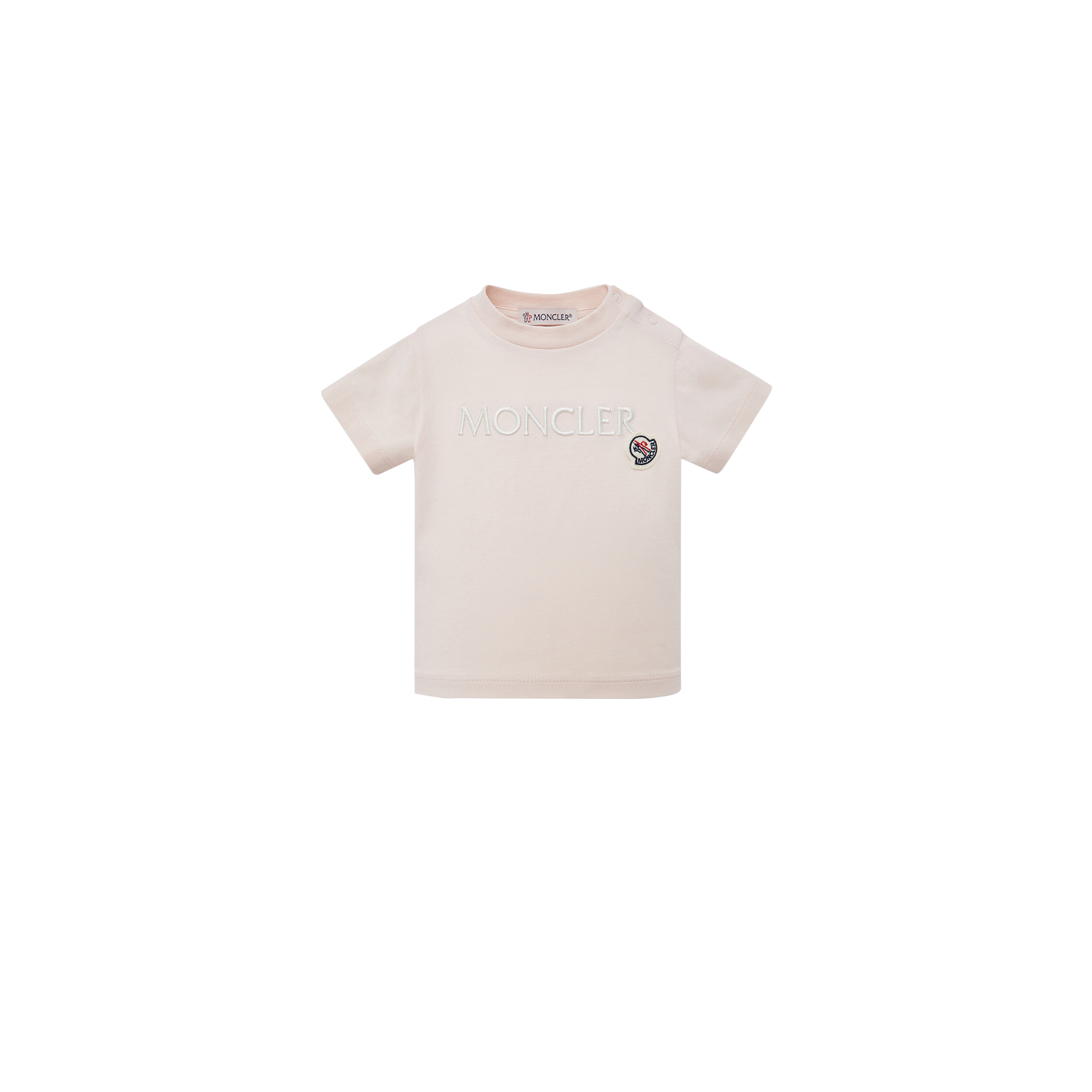 Moncler T-shirt En Coton À Logo Brodé In Pink