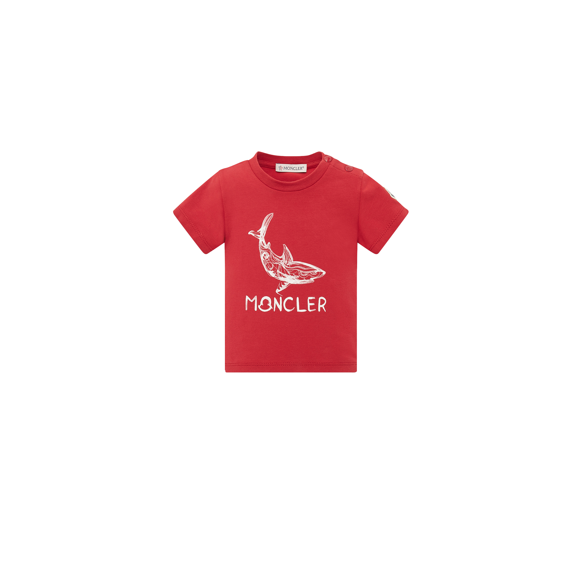 Moncler T-shirt En Coton À Logo Aquatique In Red