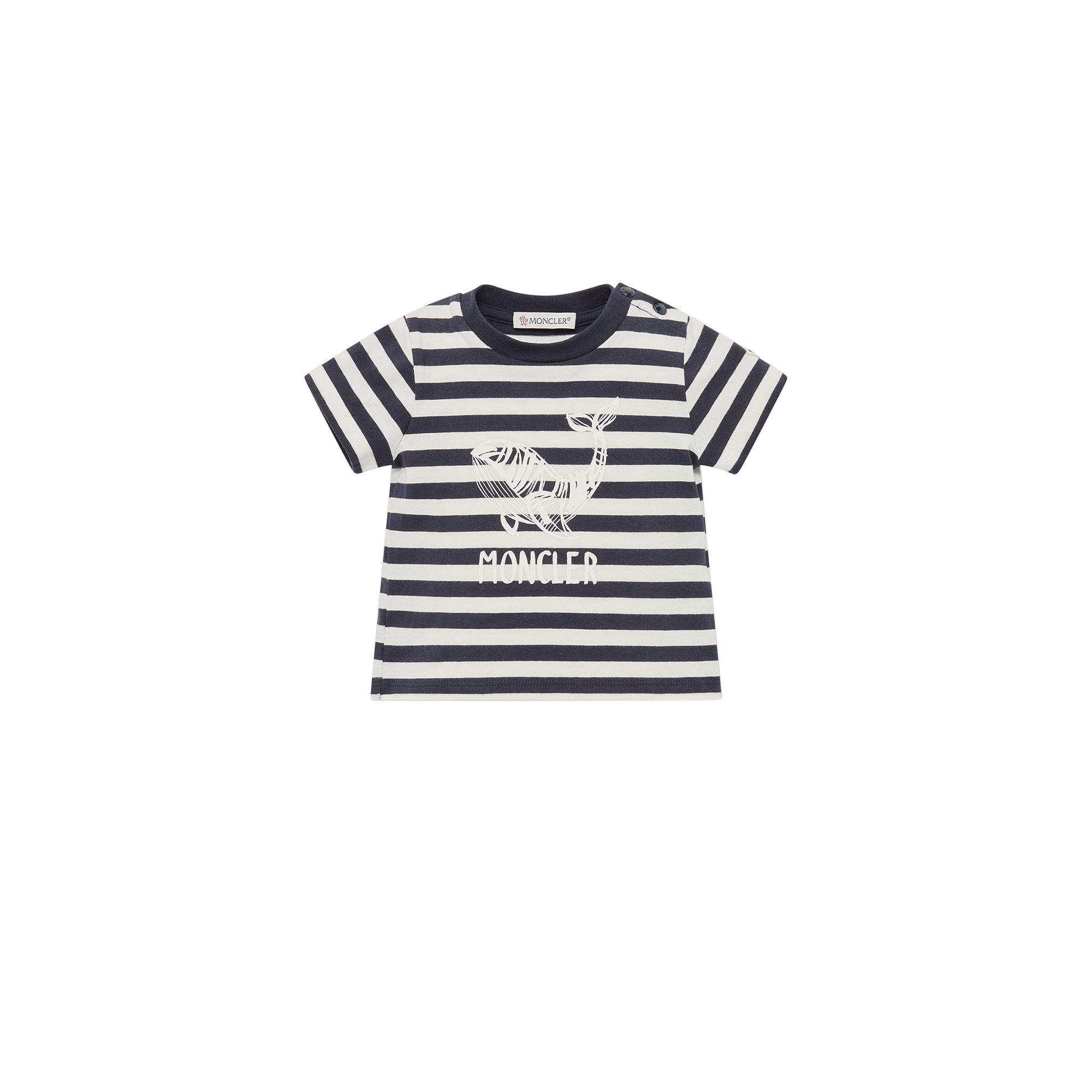 Moncler T-shirt En Coton À Motif Baleine In Multicolor