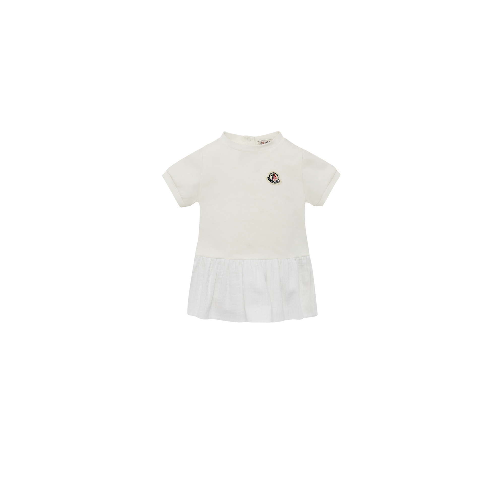 Moncler Robe Froncée En Coton In White
